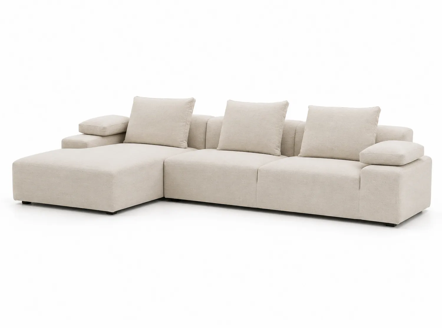 Ecksofa Beige Stoff L-Form 275x175 cm
