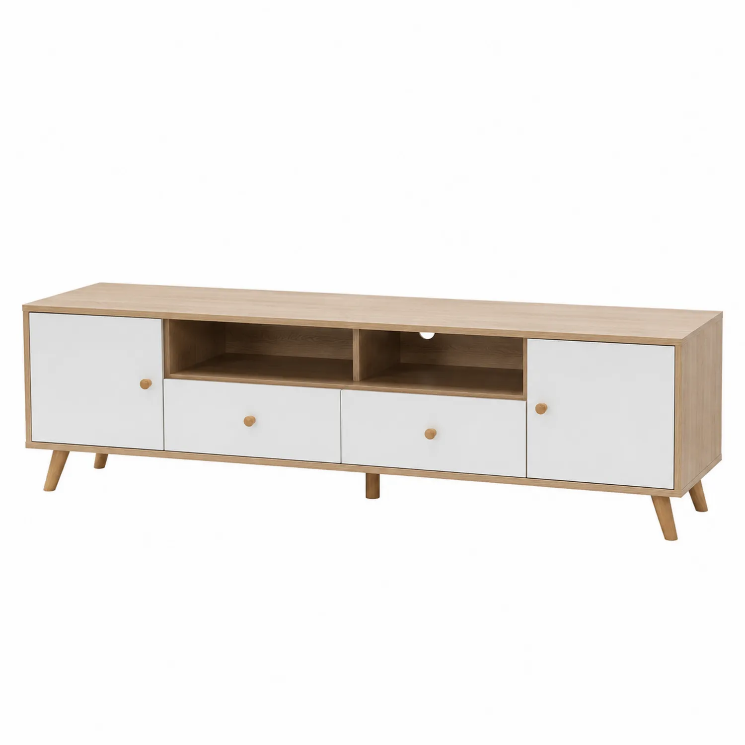 TV-Schrank MDF Eiche/Weiß 160cm