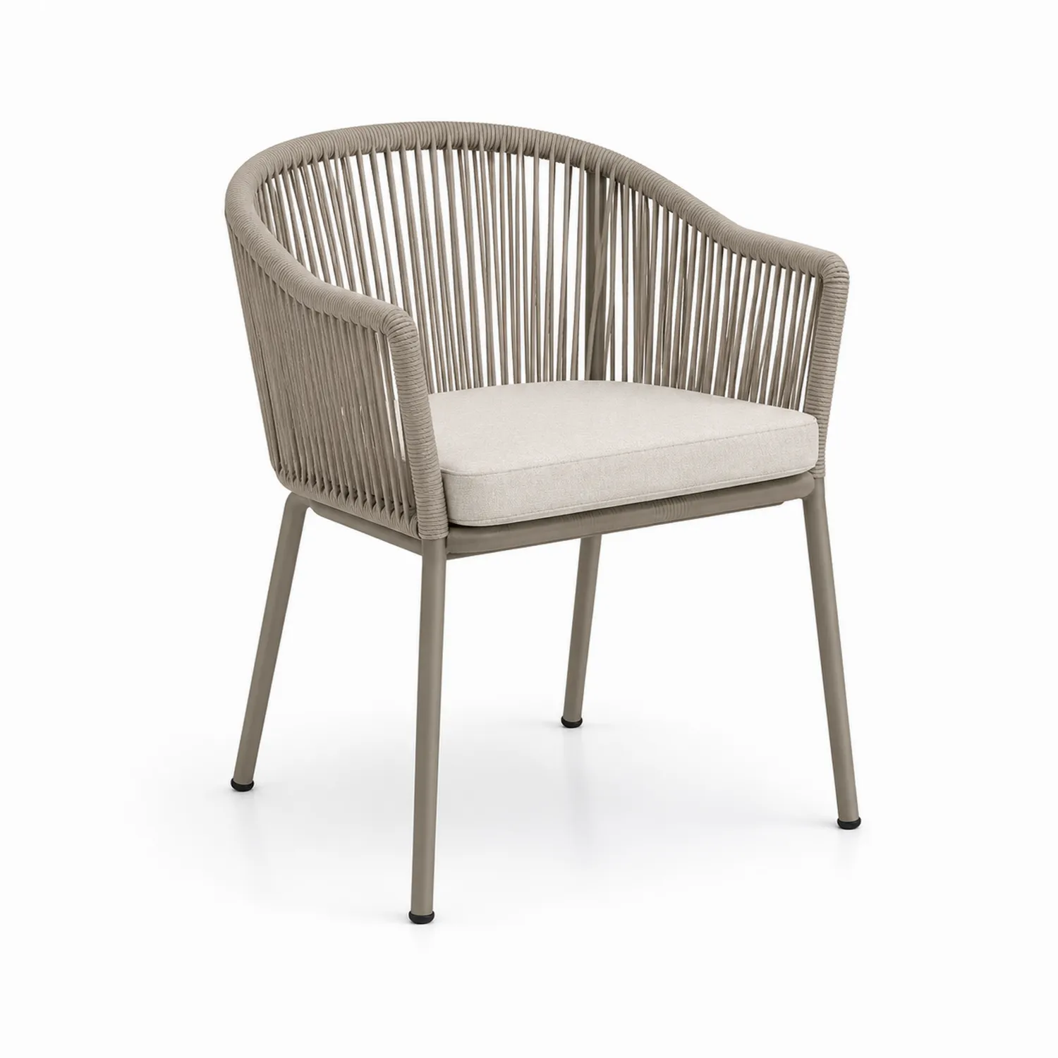 Gartenstuhl mit Armlehnen Metall Beige
