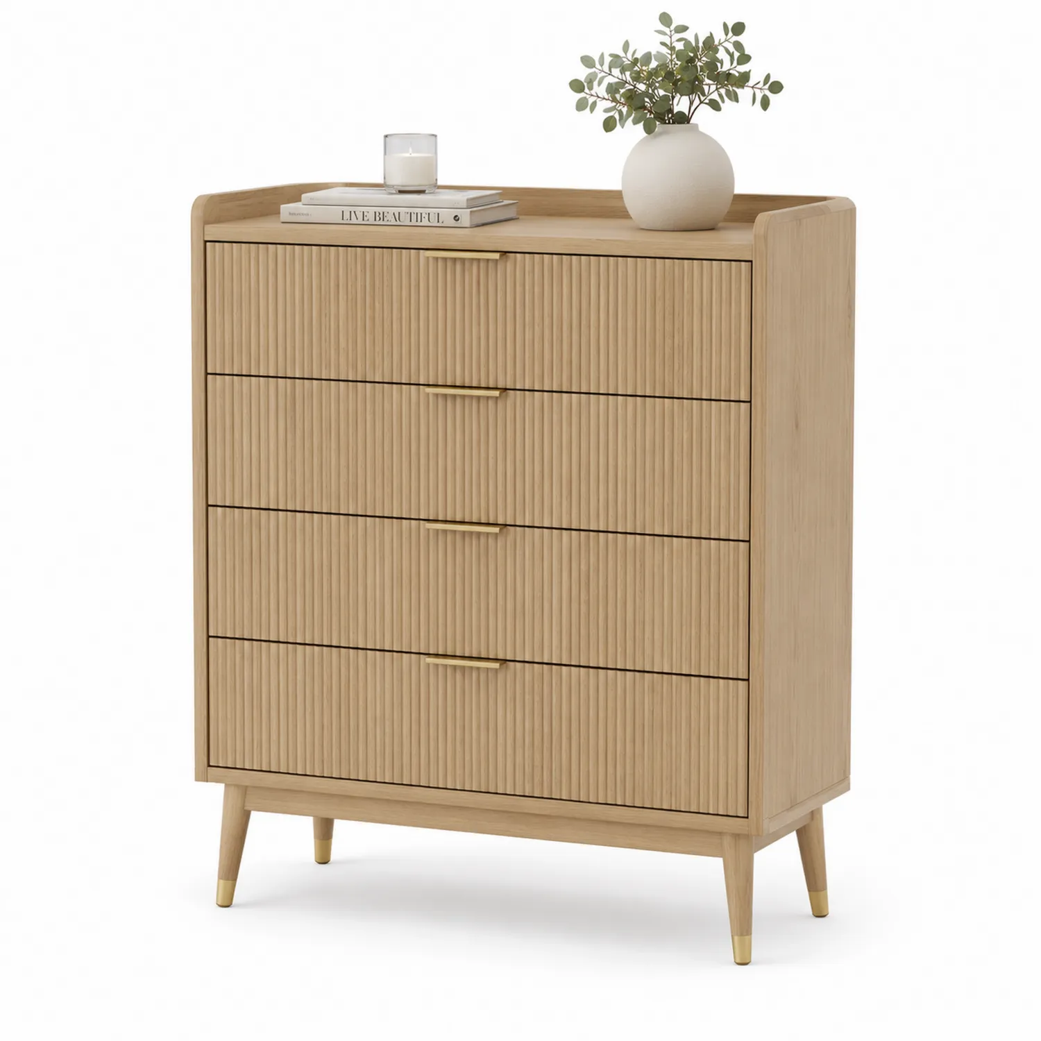 Kommode aus Eichenholz mit 4 Schubladen 100x80x40cm