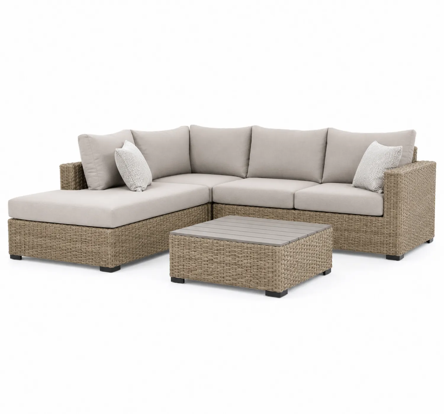 Modulares Garten-Sofa-Set Aluminium Rattan Beige