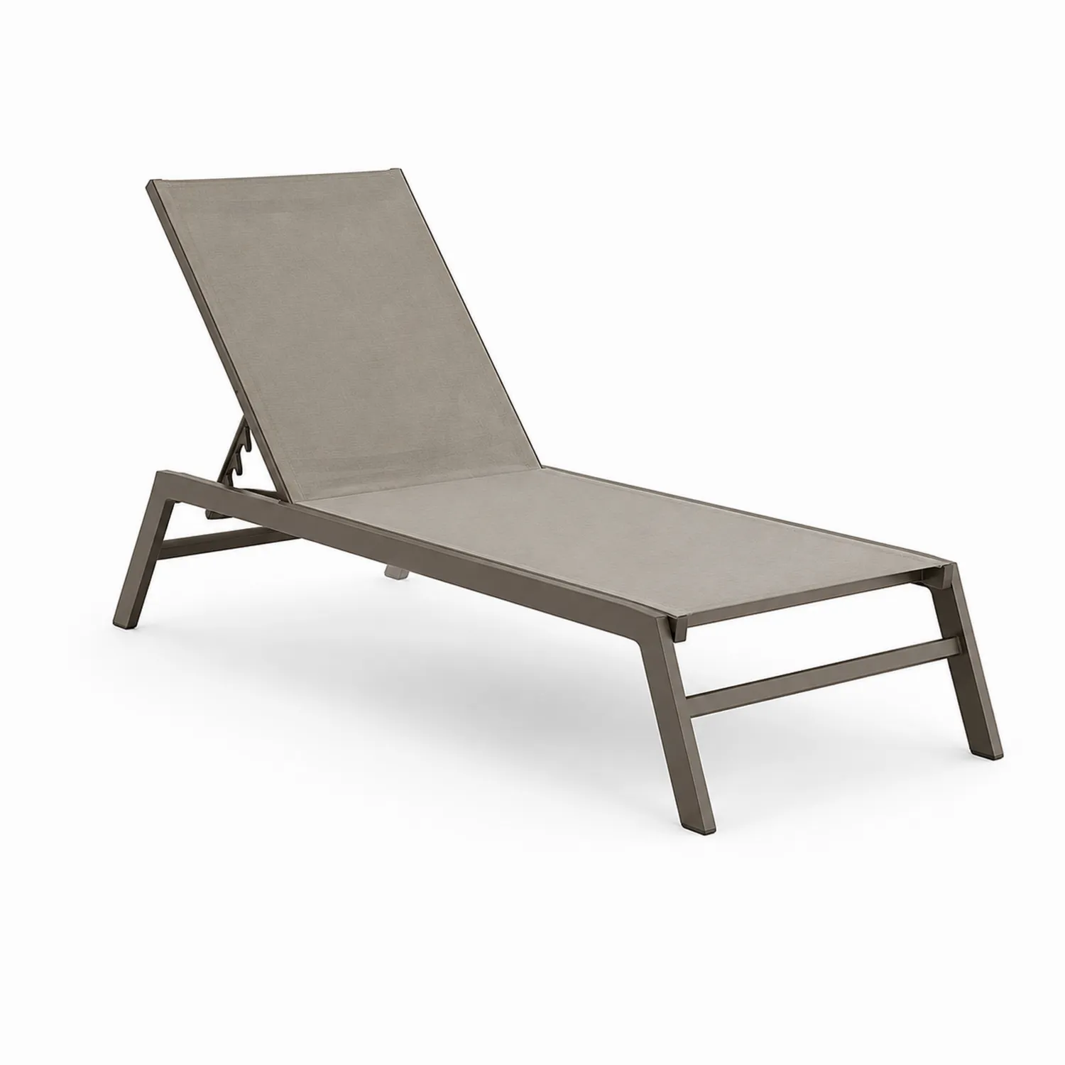 Gartenliege Aluminium Braun Textilene verstellbar 200cm