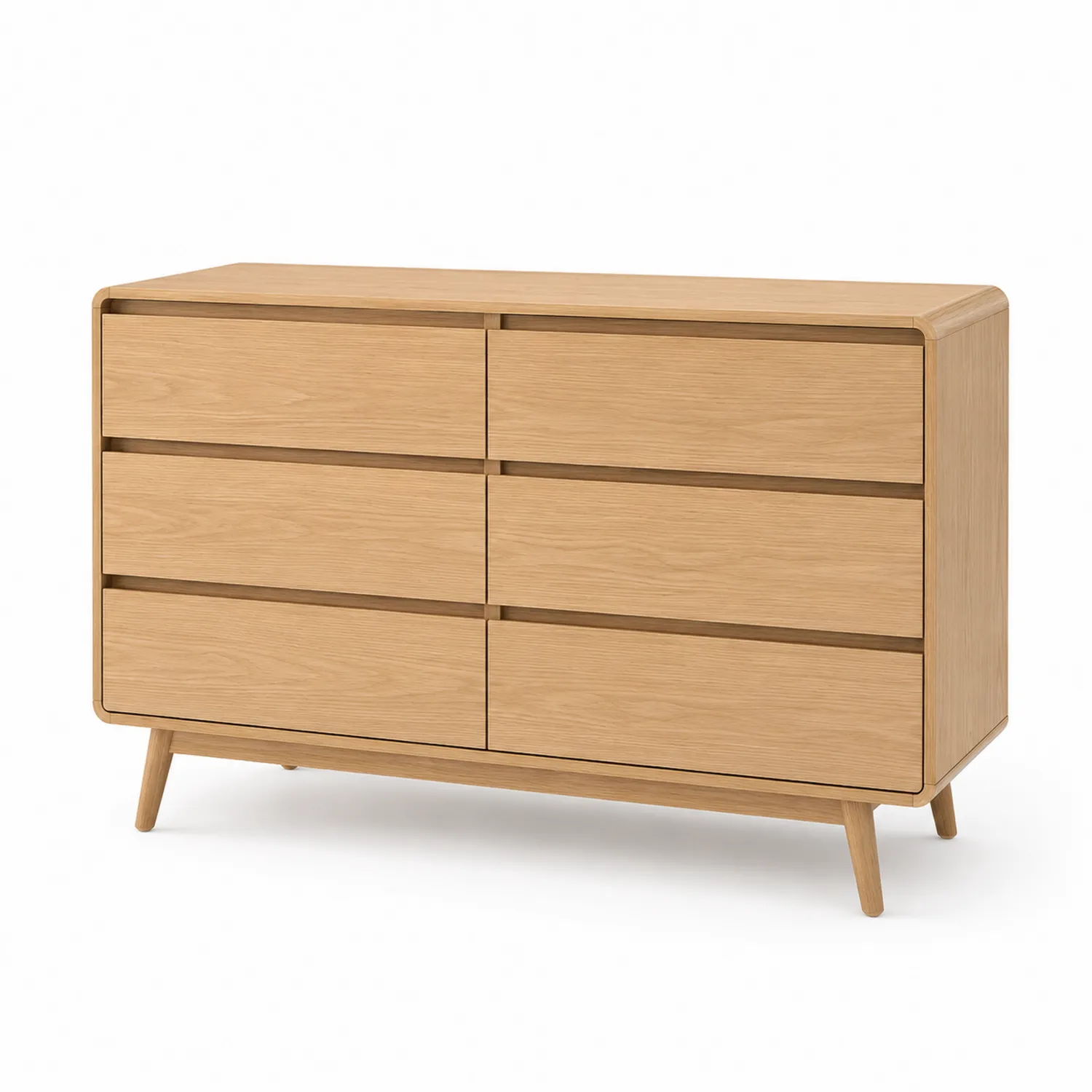 Kommode Massivholz 6 Schubladen Natur