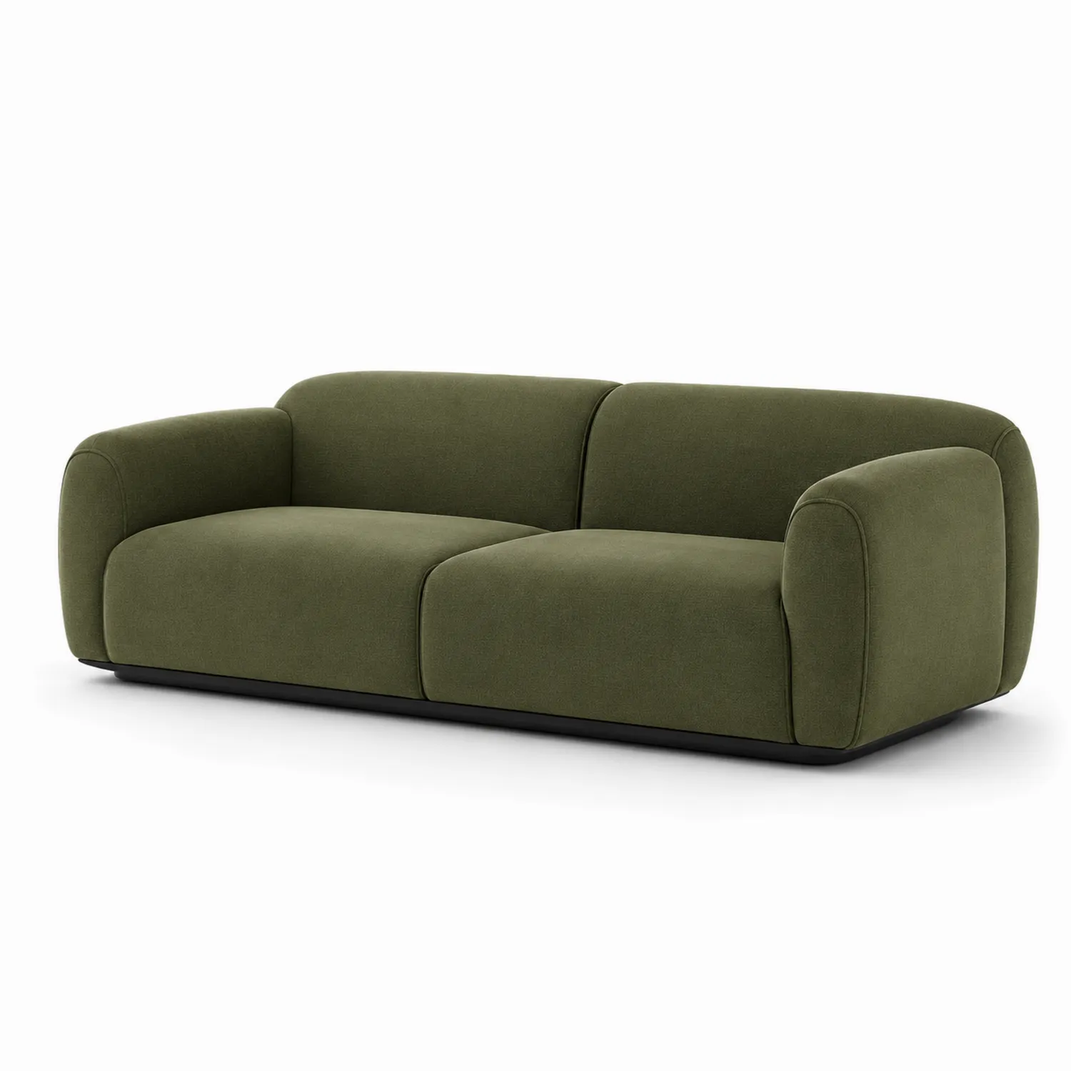 2-Sitzer-Sofa Grün Holzrahmen Polyesterstoff 180cm