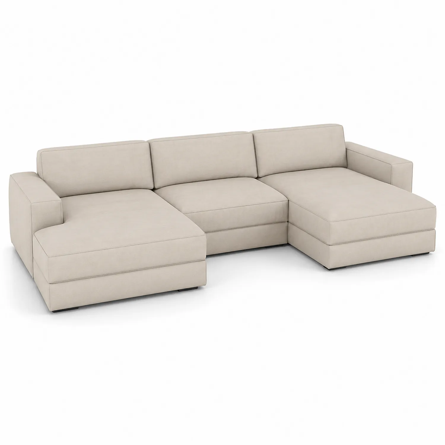 Modulares Ecksofa Beige Mikrofaser