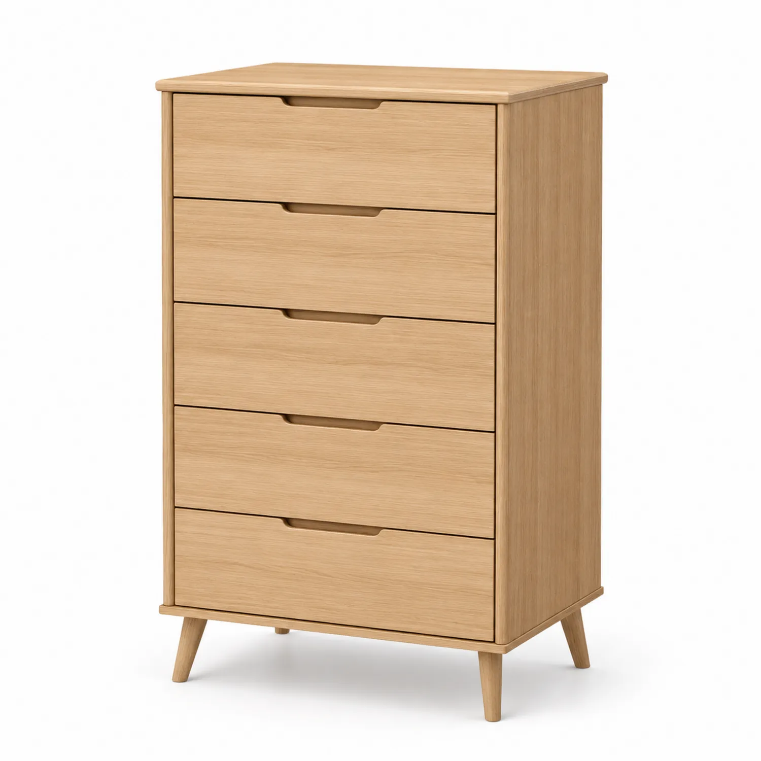 Eichenholz Kommode mit 5 Schubladen, 120cm Höhe x 60cm Breite x 40cm Tiefe