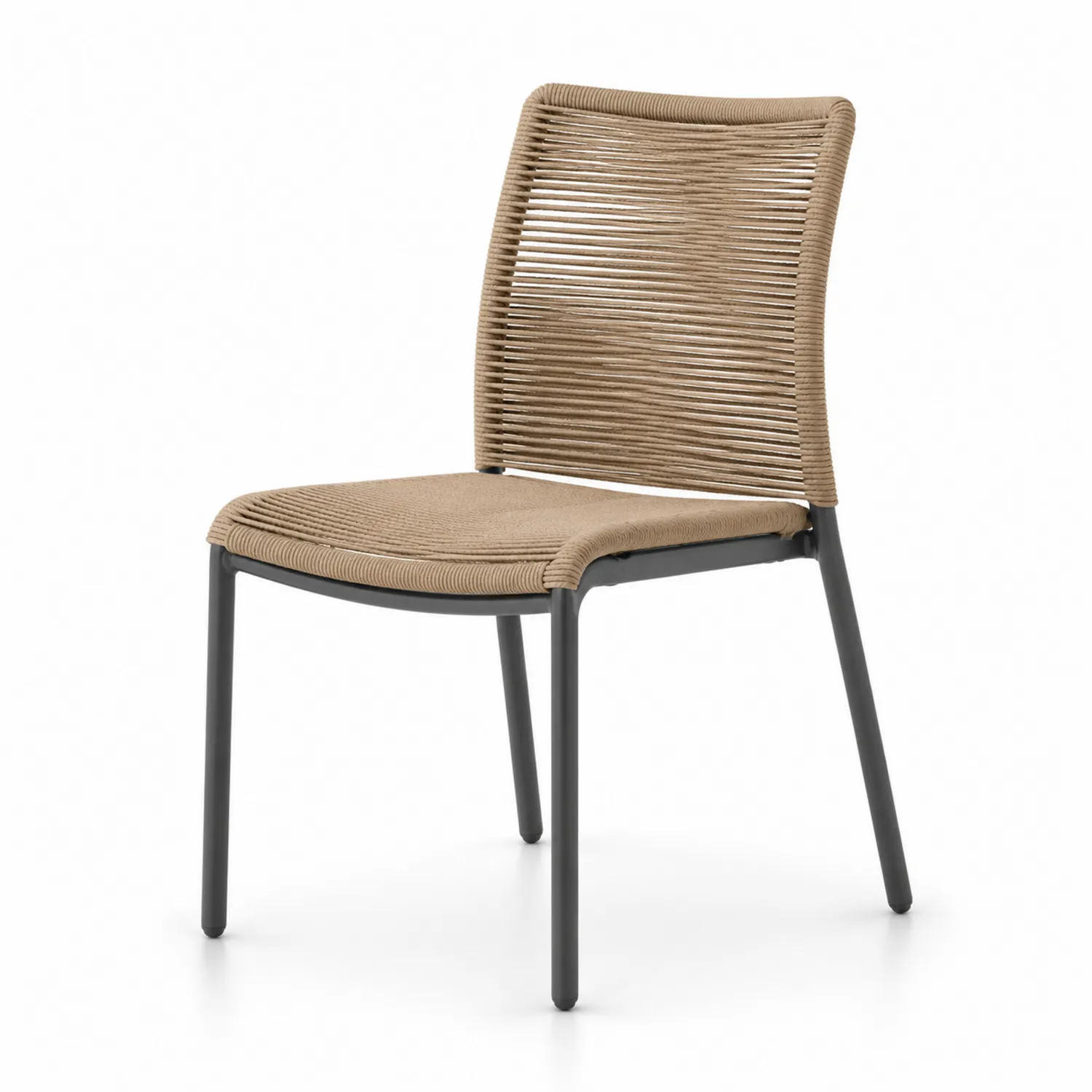 Stuhl mit Aluminiumrahmen und Polyester-Seil, Beige