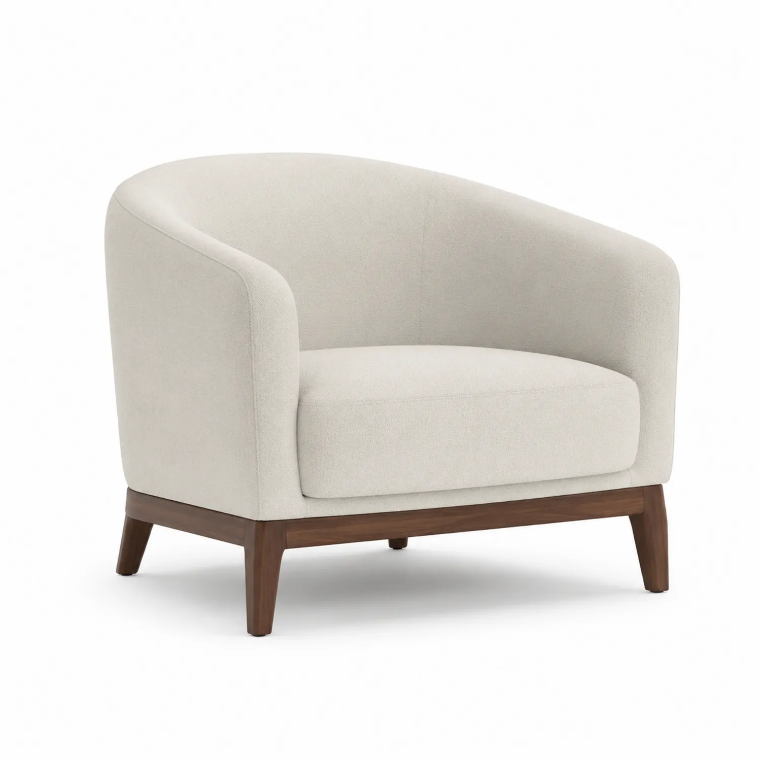 Sessel aus Polyester und Holz in Beige