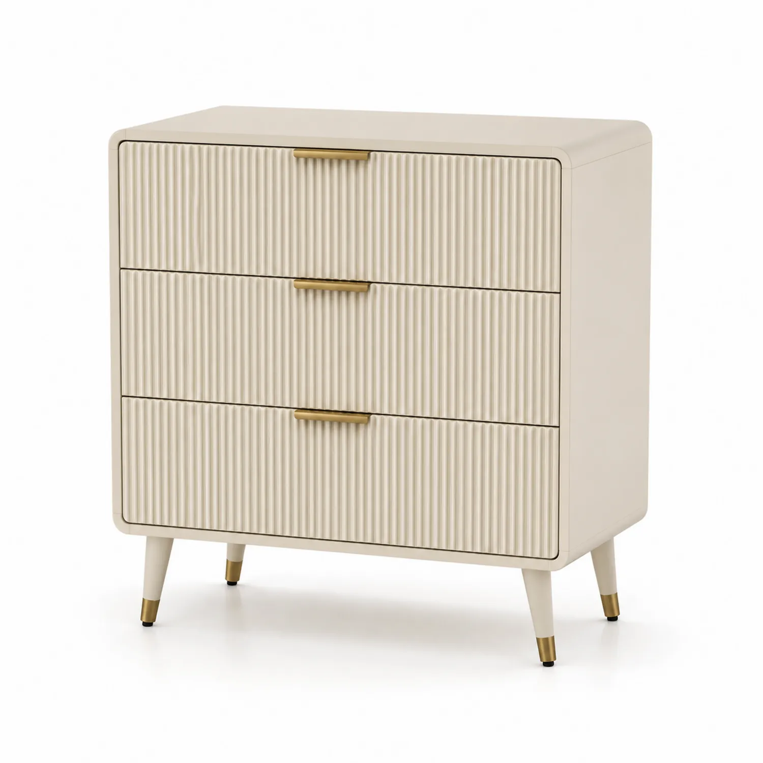 Kommode mit 3 Schubladen Beige MDF Holz
