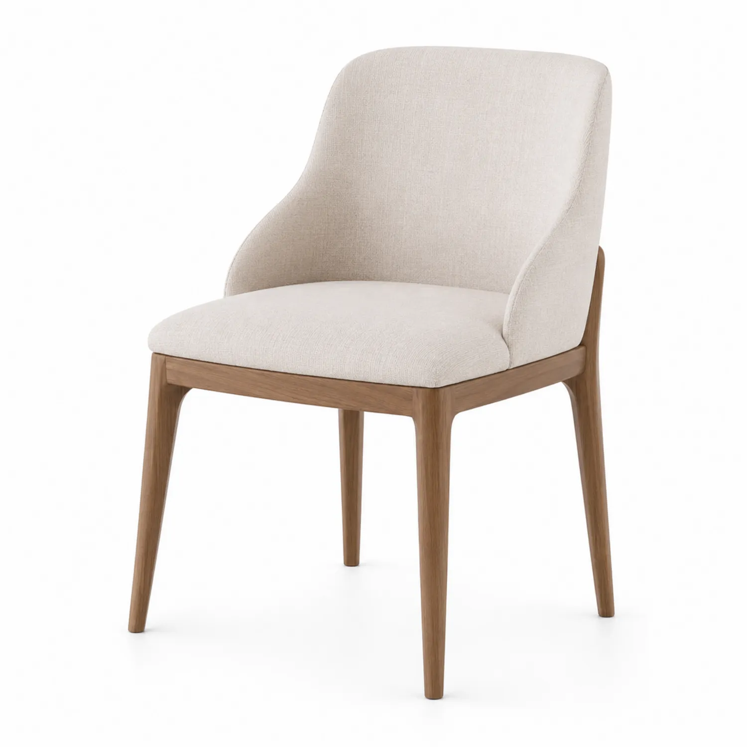 Esszimmerstuhl Leinen Holz Beige