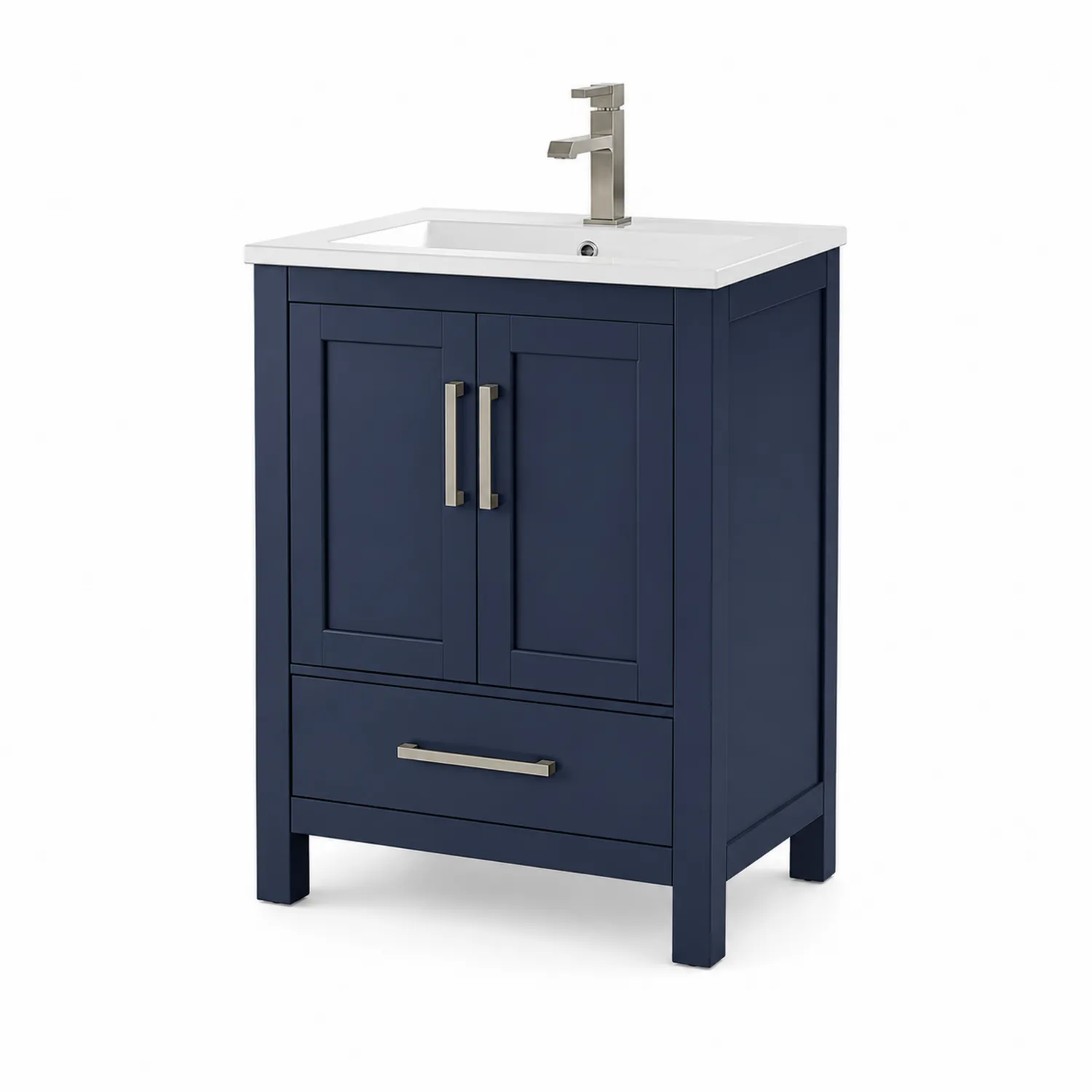 Einzelwaschtischschrank Holz Keramik 60x50x85 cm Blau