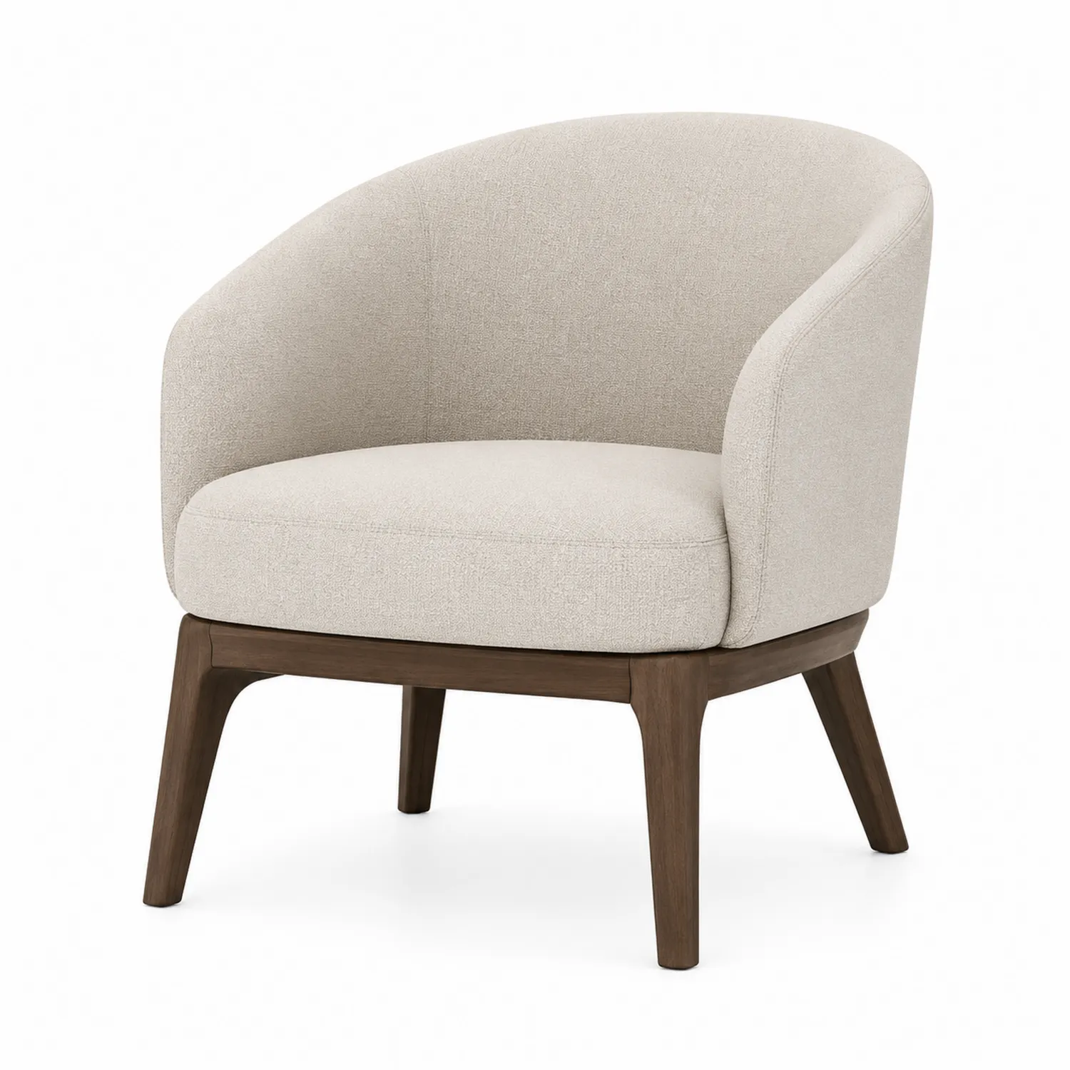 Sessel mit Armlehnen Beige Stoff Massivholz 70x80x75 cm