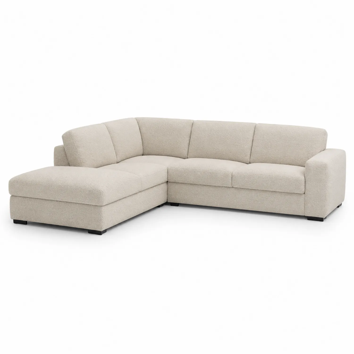 Ecksofa aus Stoff in Beige mit Chaiselongue
