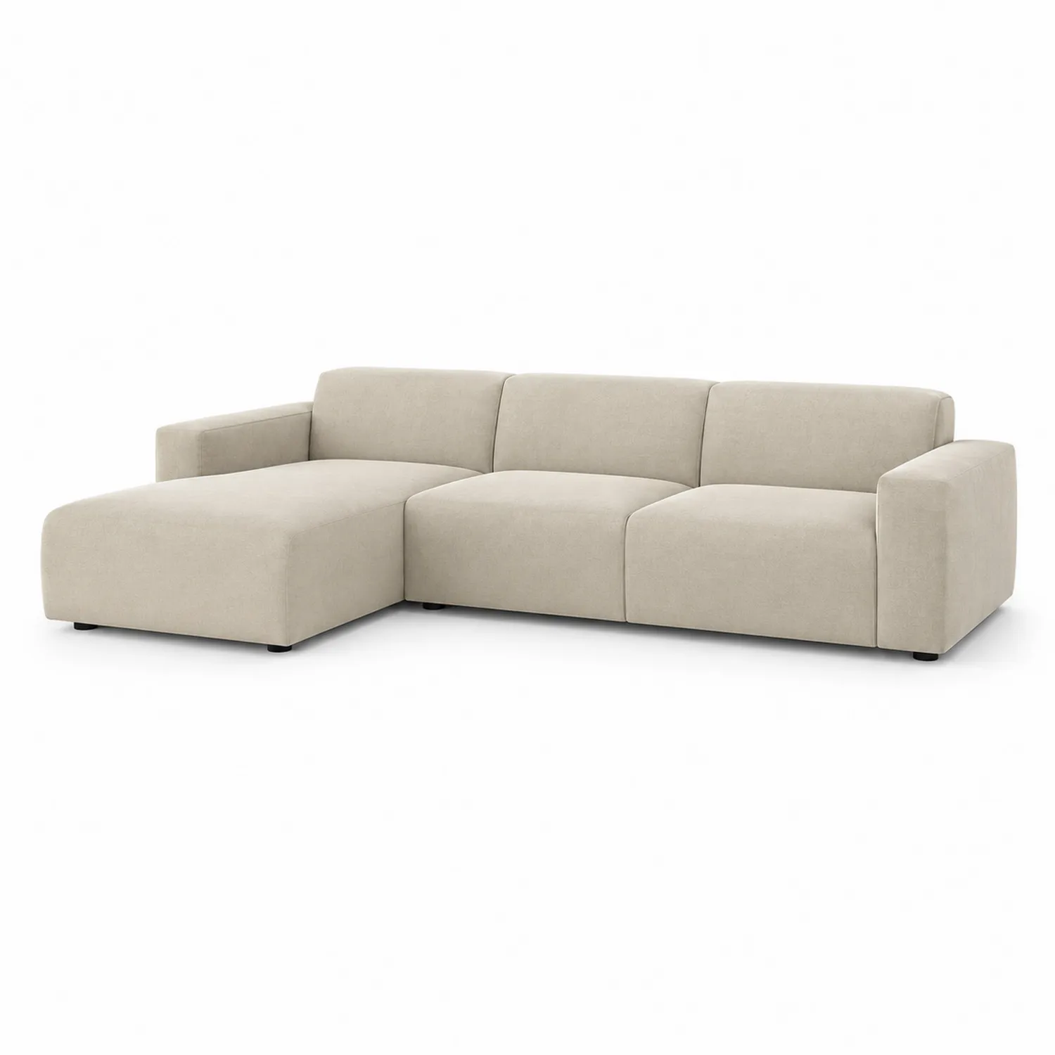 Ecksofa Beige Stoff 284x162x85 cm