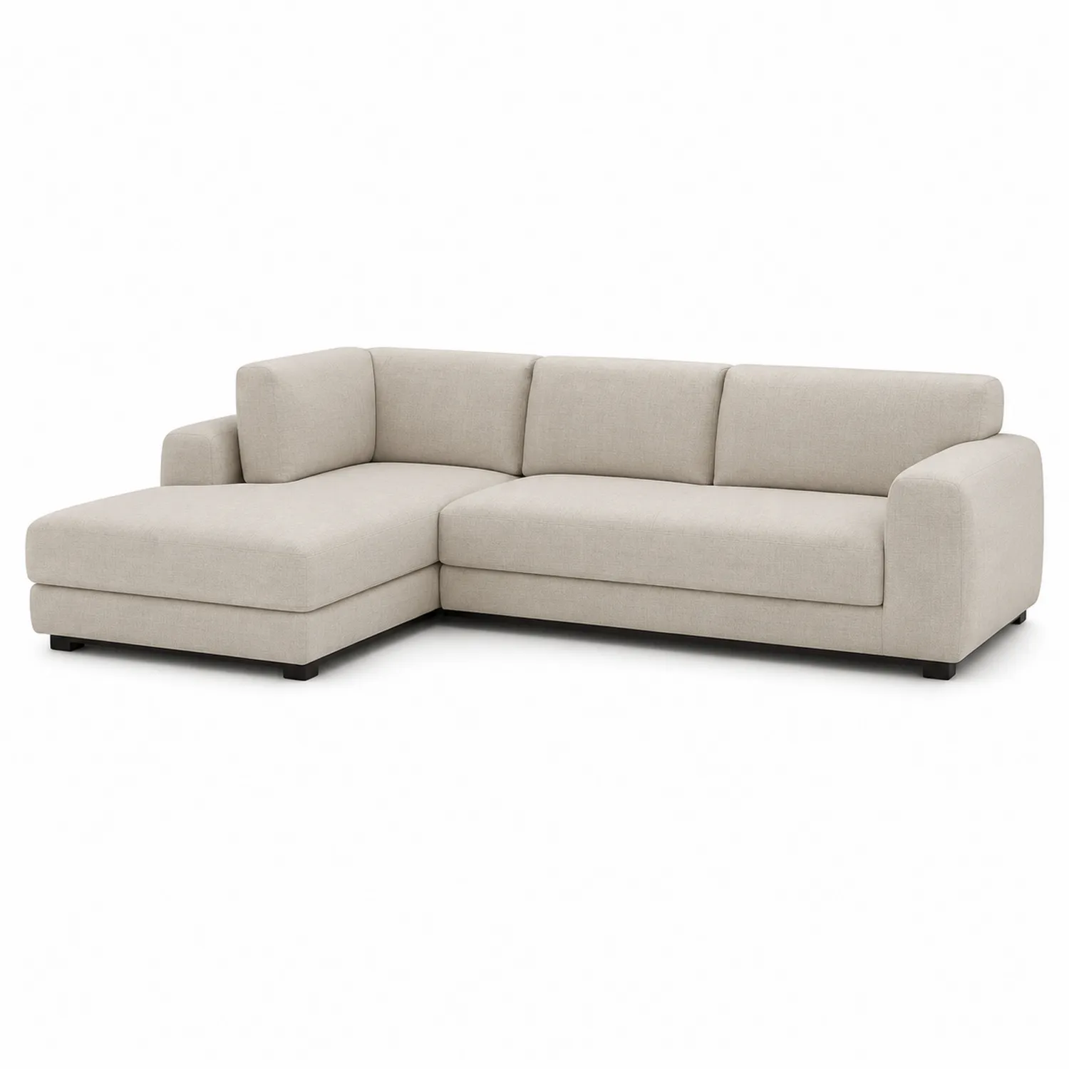 Ecksofa Beige Stoff L-Form 280x85x160 cm