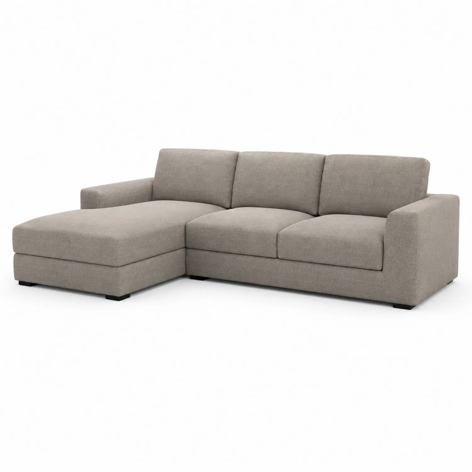 Ecksofa Polyestergewebe Beige 250x160 cm
