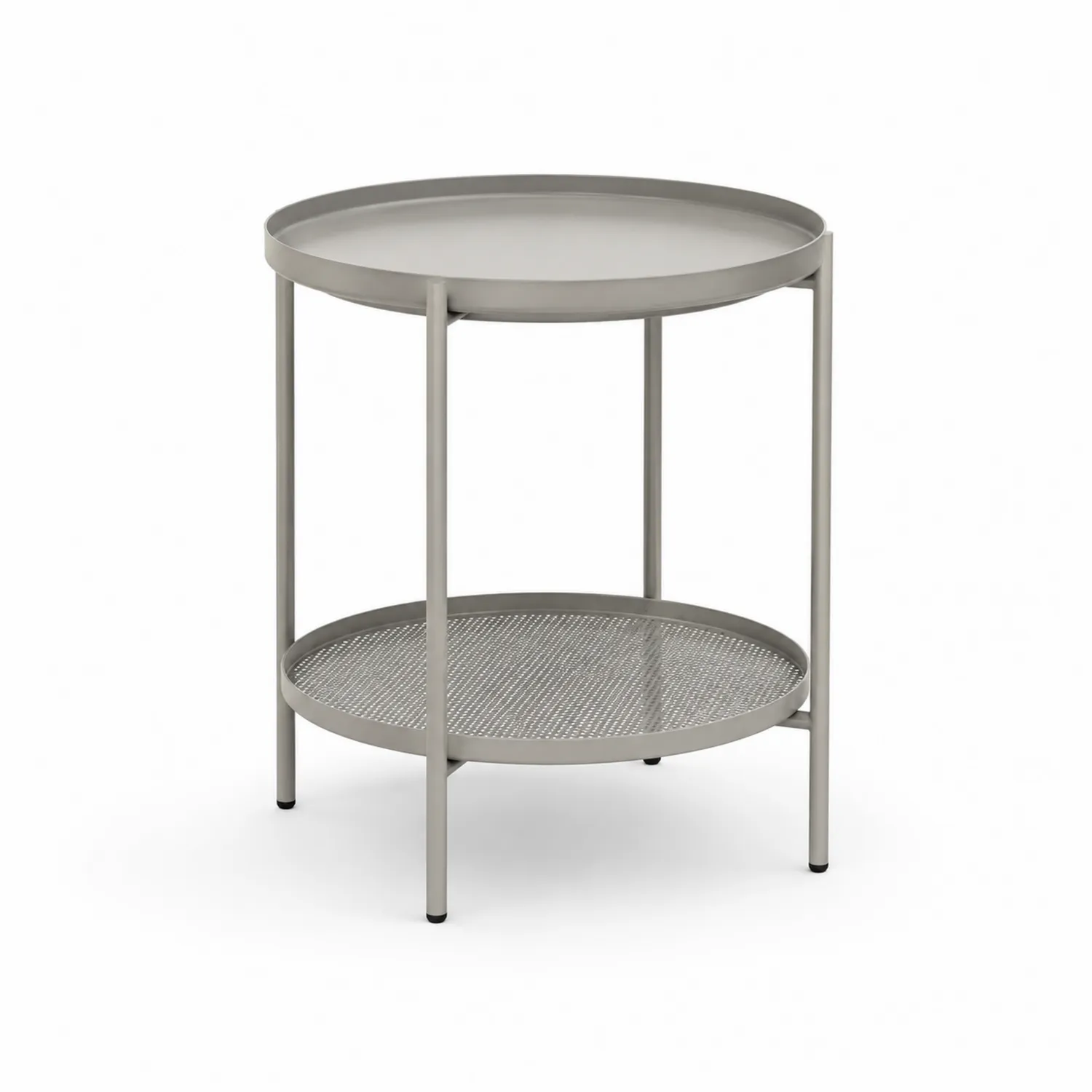 Runder Beistelltisch aus Metall Grau 45 cm