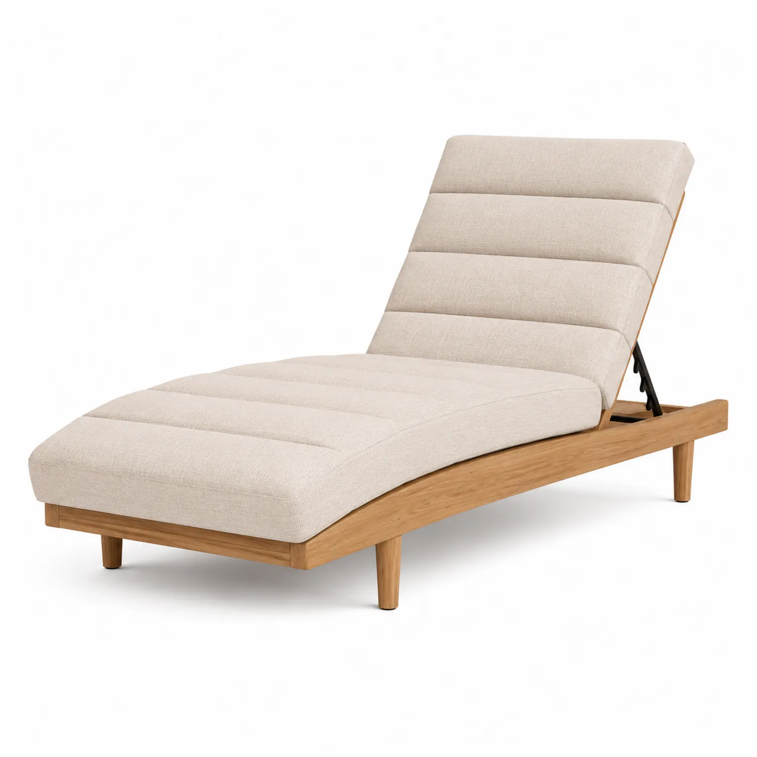 Gartenliege Eichenholz Beige Stoffbezug 200cm