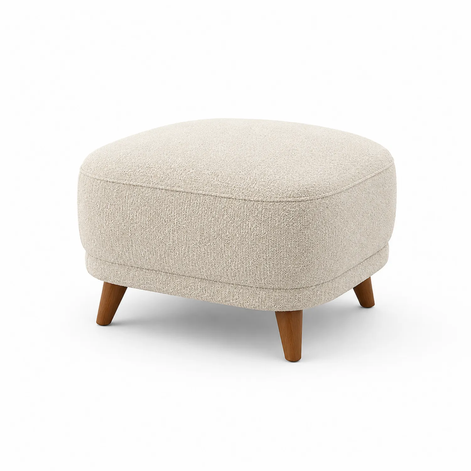 Hocker Beige Holz und Polyester 45x45x40 cm