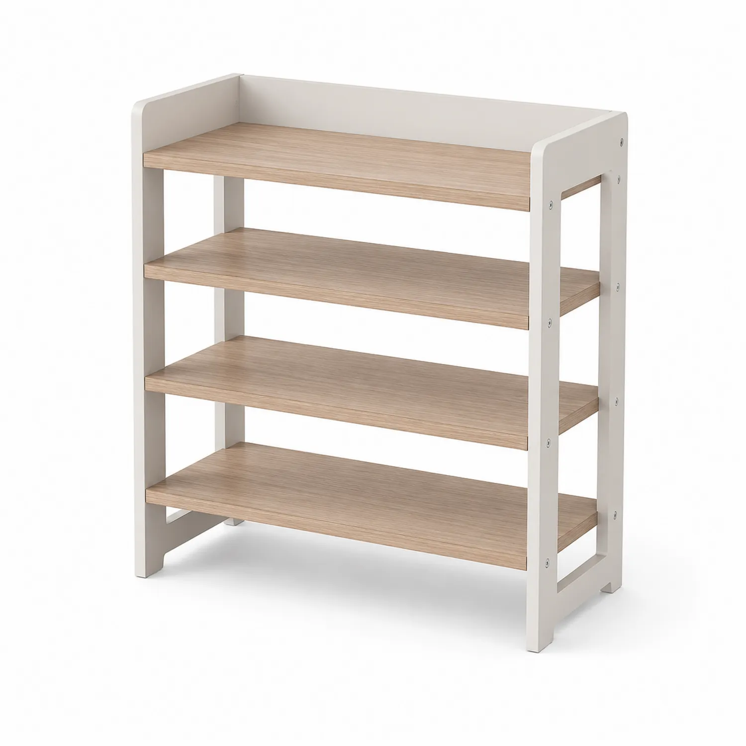 Schuhregal MDF Weiß Holzoptik 4 Ebenen 80x30x90cm