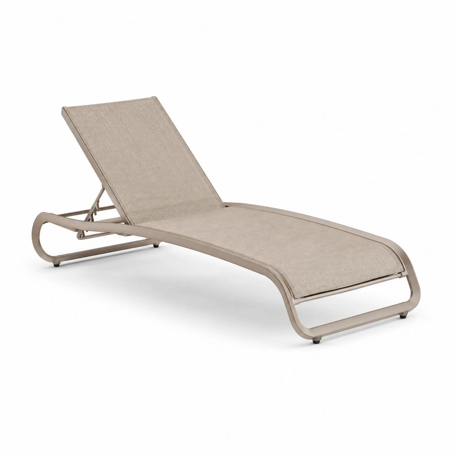 Outdoor-Aluminium-Liege mit Textilen-Bezug Beige