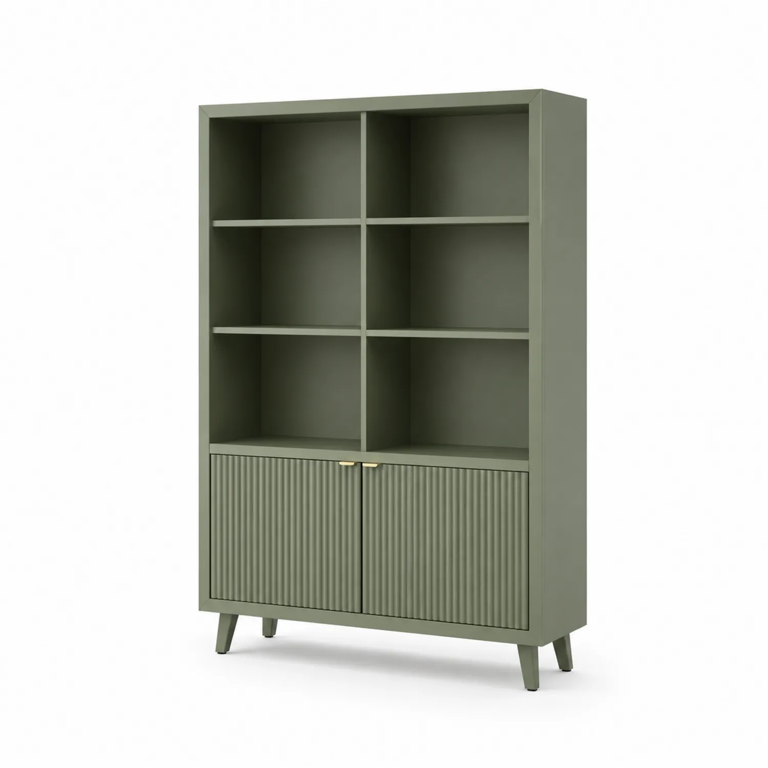 Grünes MDF Holz Bücherregal mit Türen 180cm