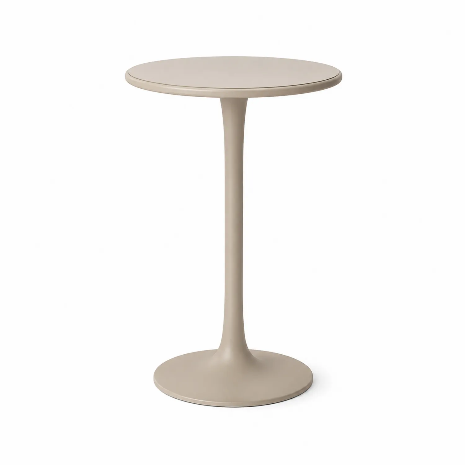 Runder Aluminium-Bartisch in Beige