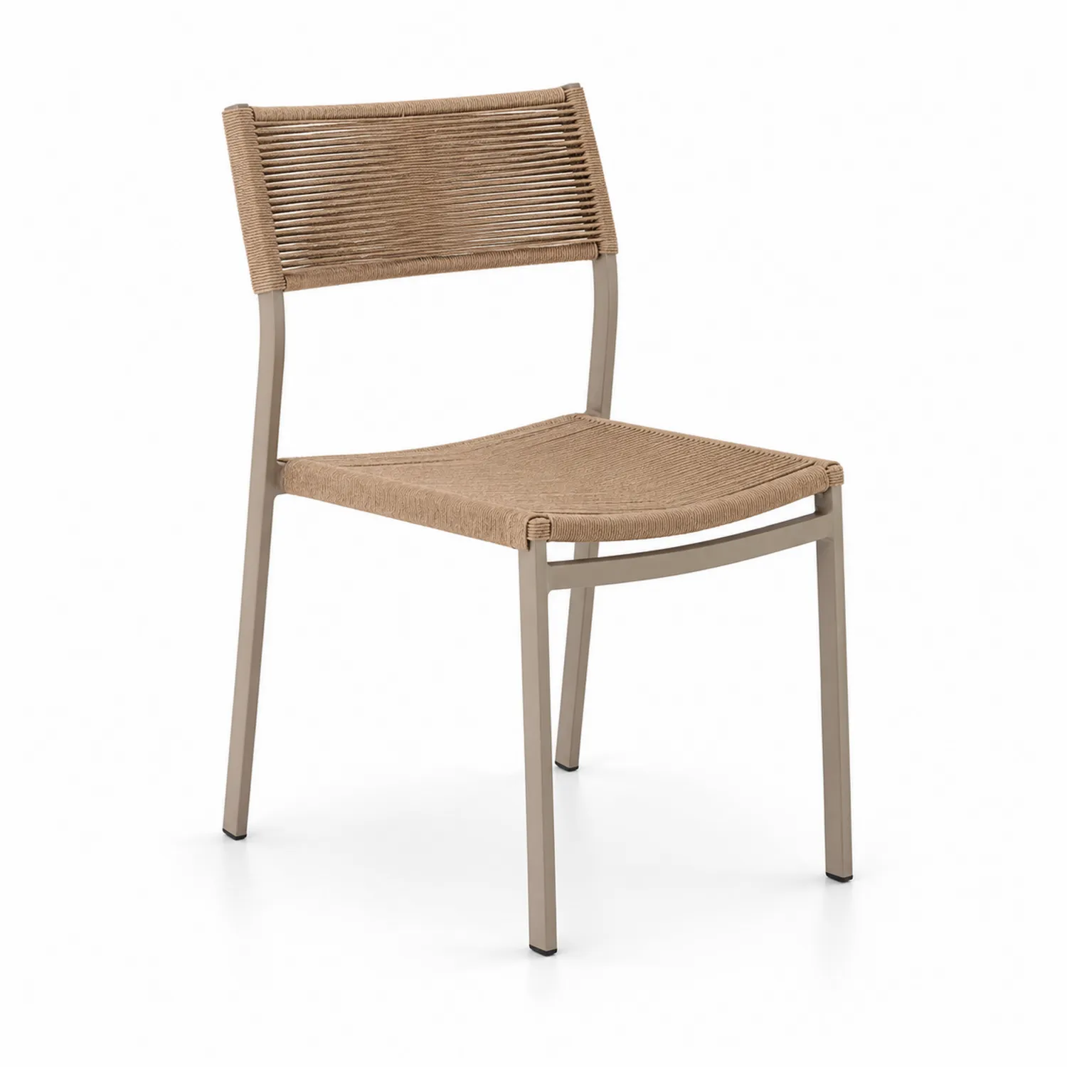 Outdoor Stuhl Aluminium Beige mit Polyesterseil