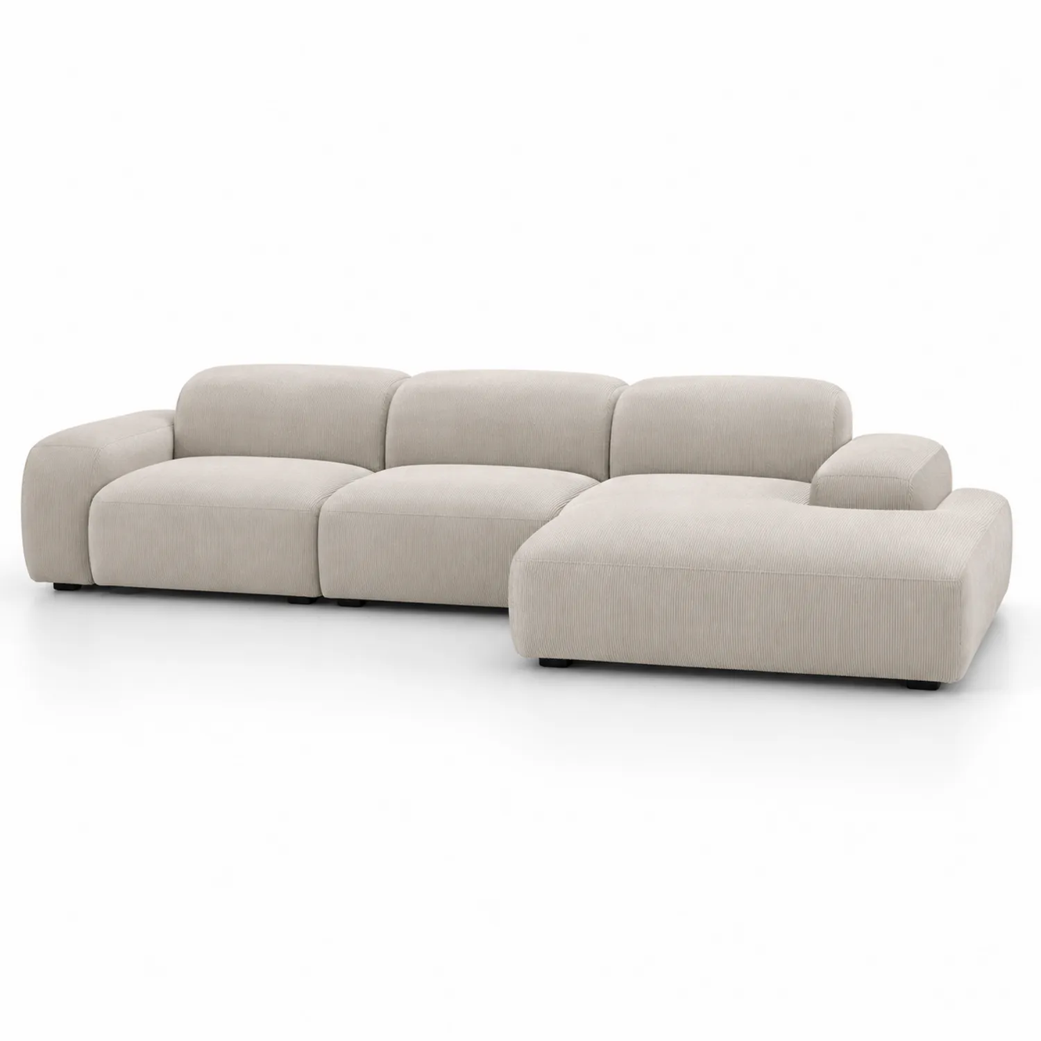 Ecksofa Stoff Beige 300x210x85 cm