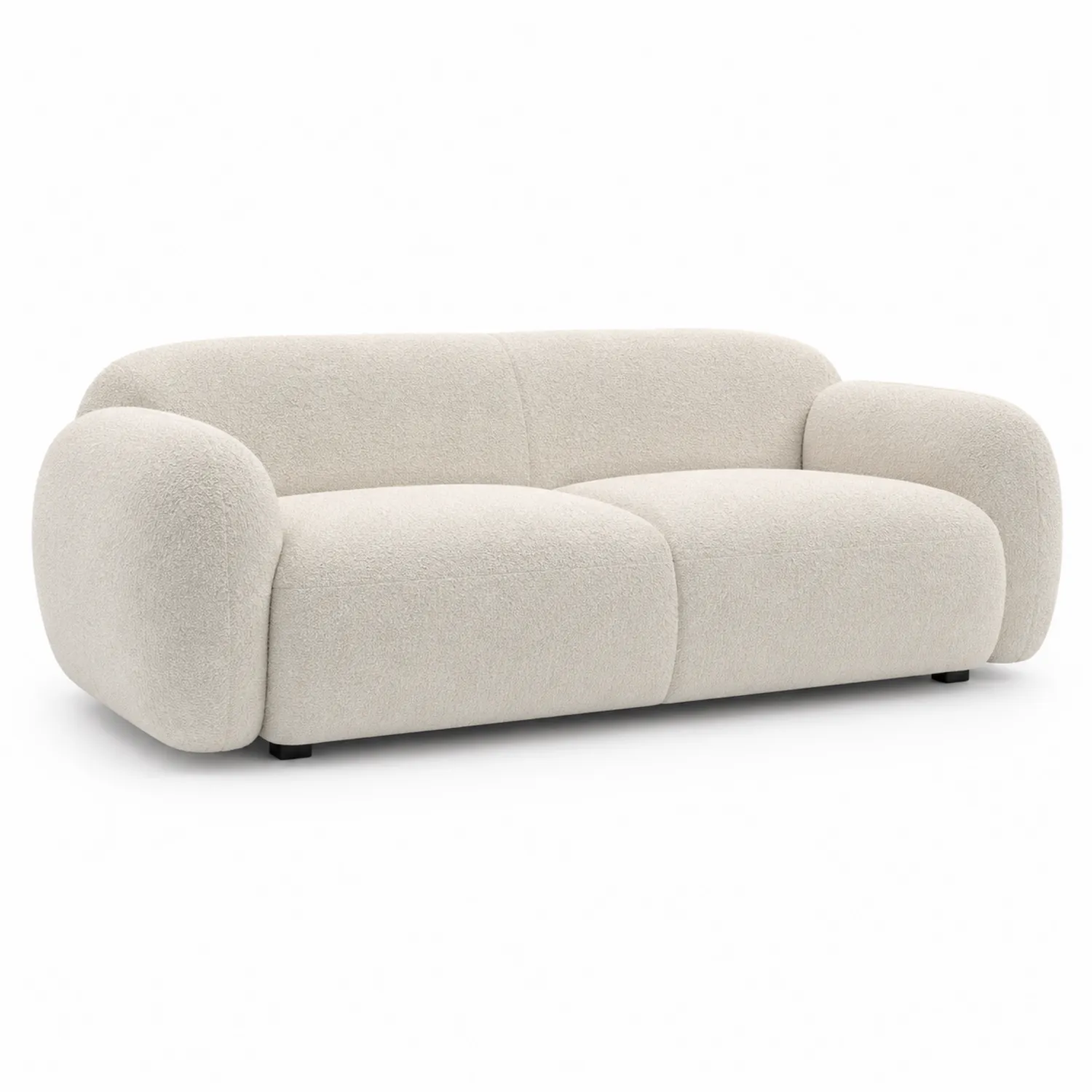 2-Sitzer-Sofa Creme Bouclé-Stoffpolsterung 200cm