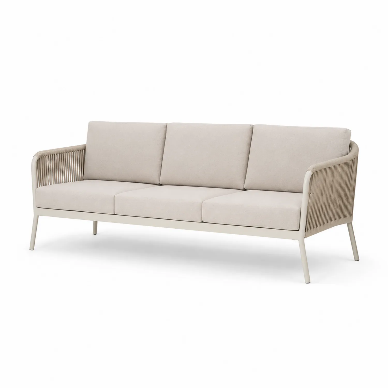 Gartensofa Beige Aluminium Polyester 200x90x75 cm