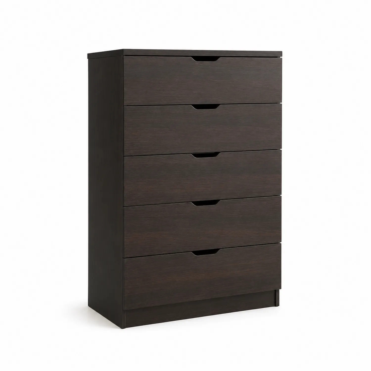 Cajonera de Madera Chapada con 5 Cajones Marrón Oscuro 80x120x40cm