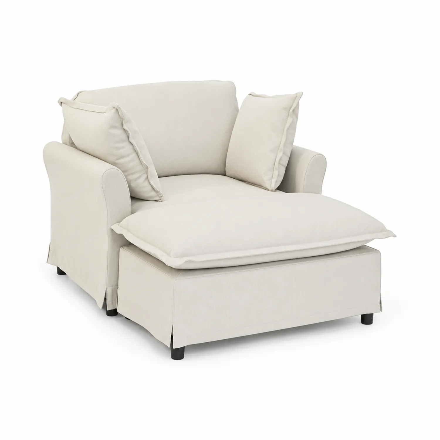 Sofá Méridienne Tela Beige 120x100x80 cm