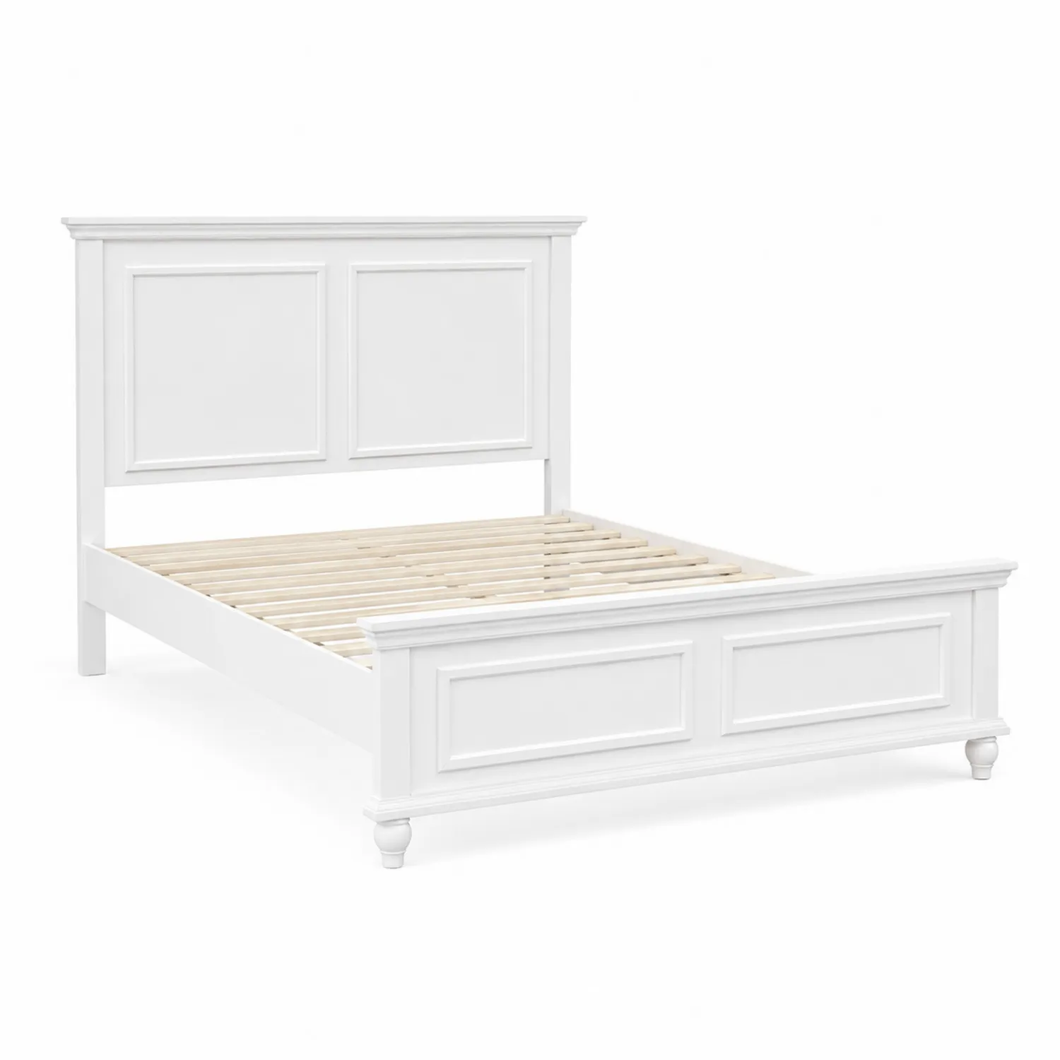 Cama de Madera Blanca con Cabecero
