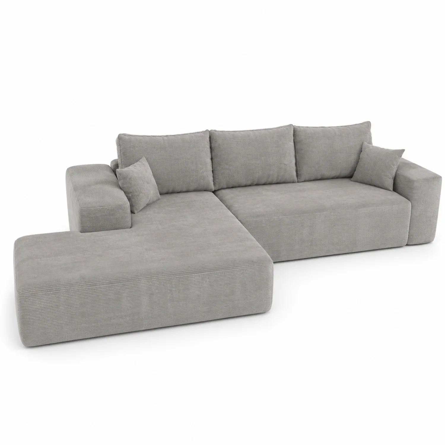 Sofá modular en L de pana gris