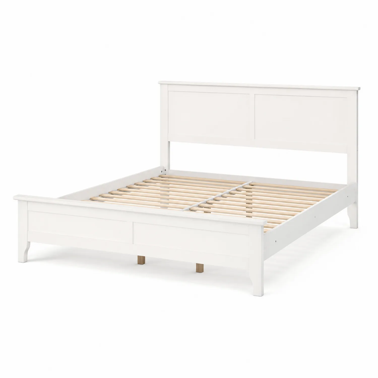 Cama de Madera de Pino Blanca 200x160 cm