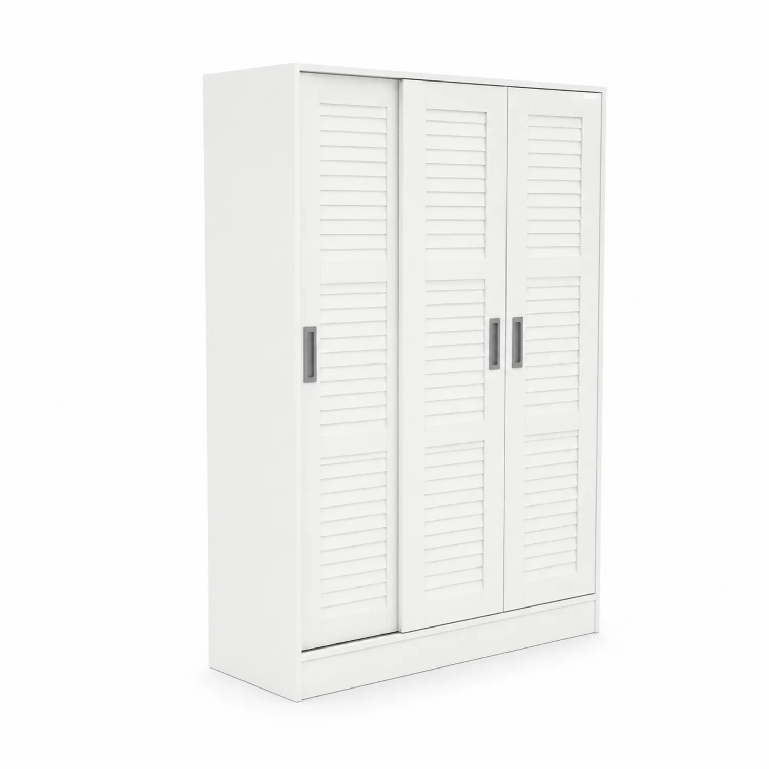 Armario de Puertas Correderas Blanco de Madera con Estantes Ajustables