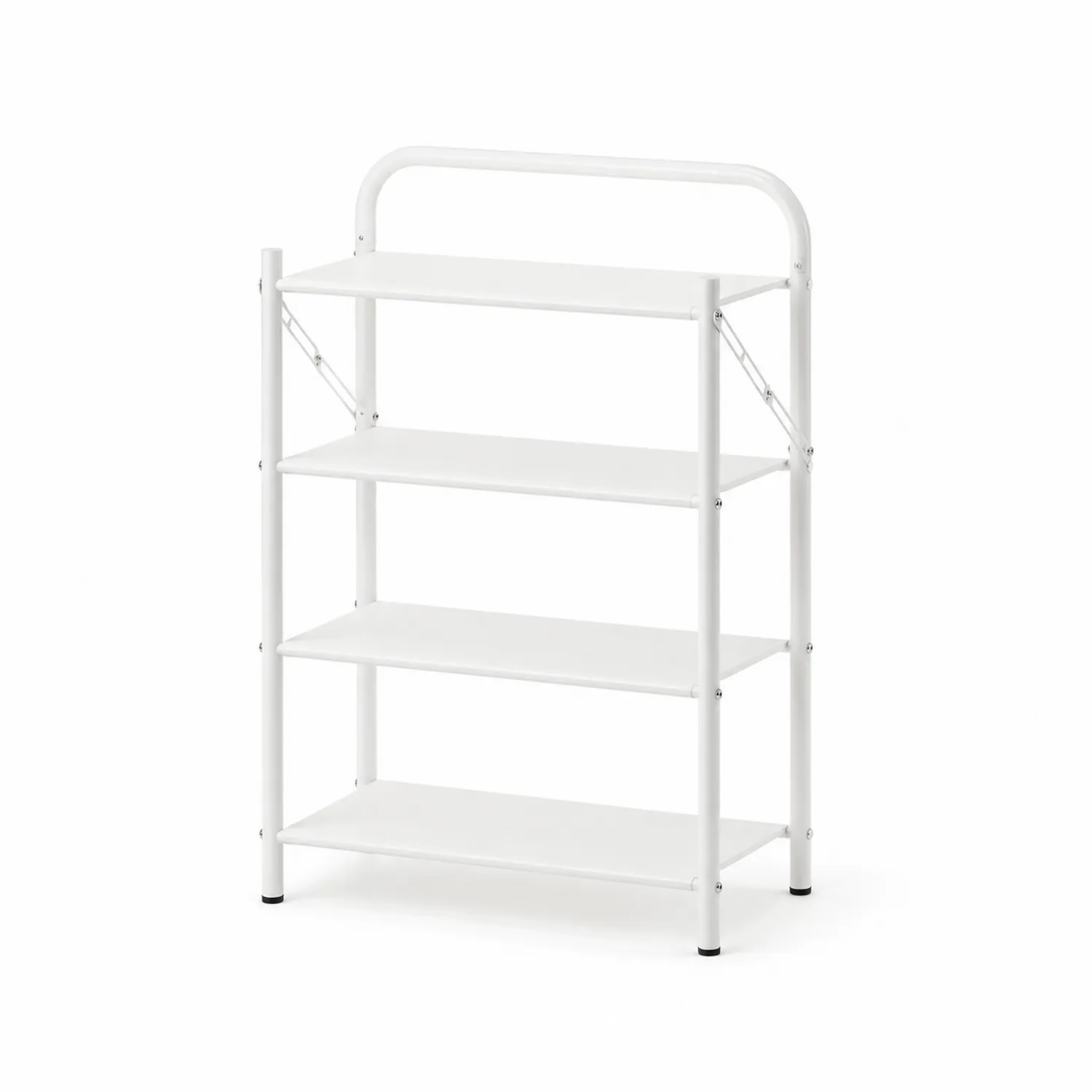 Estantería de metal blanco de 4 niveles 90x60x30 cm