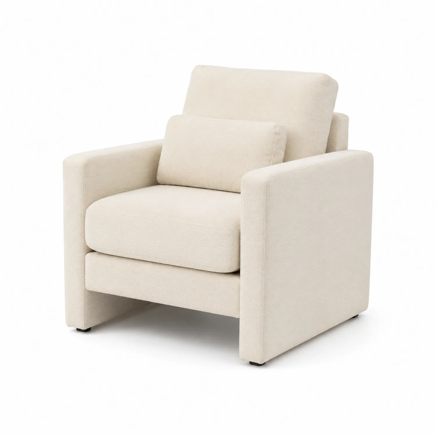 Silla tapizada en tela beige