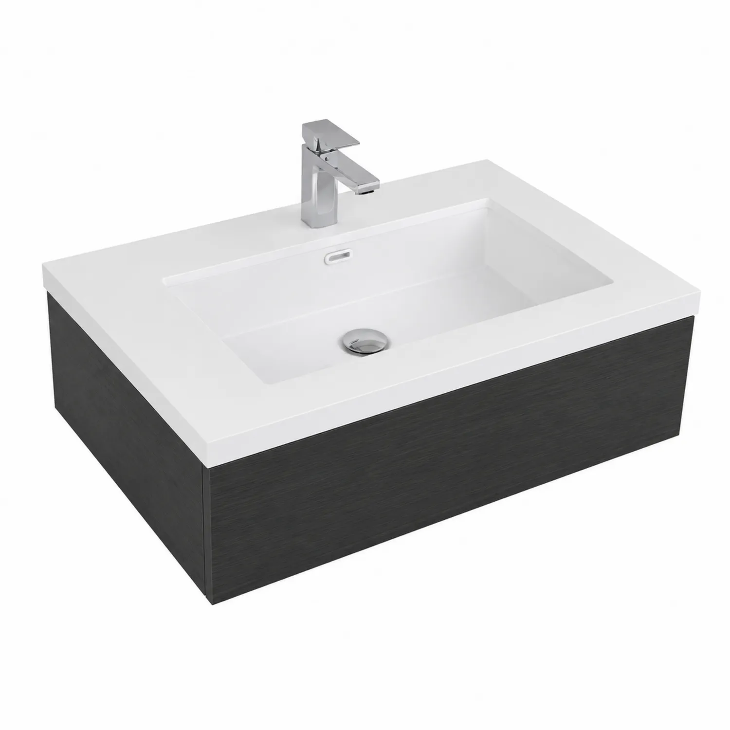 Lavabo de MDF Blanco y Negro 80 cm