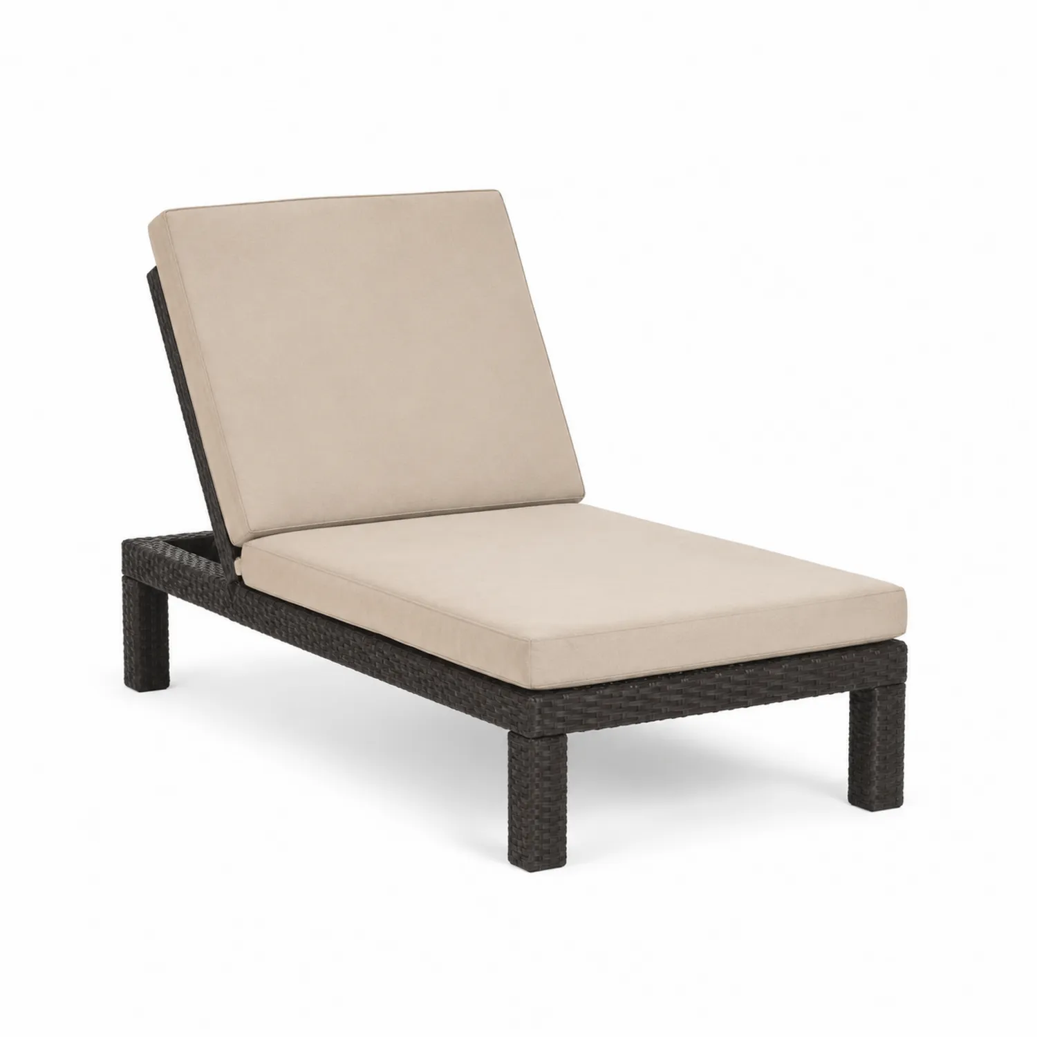 Tumbona de Ratán sintético para Exterior con Cojín de Poliéster Beige
