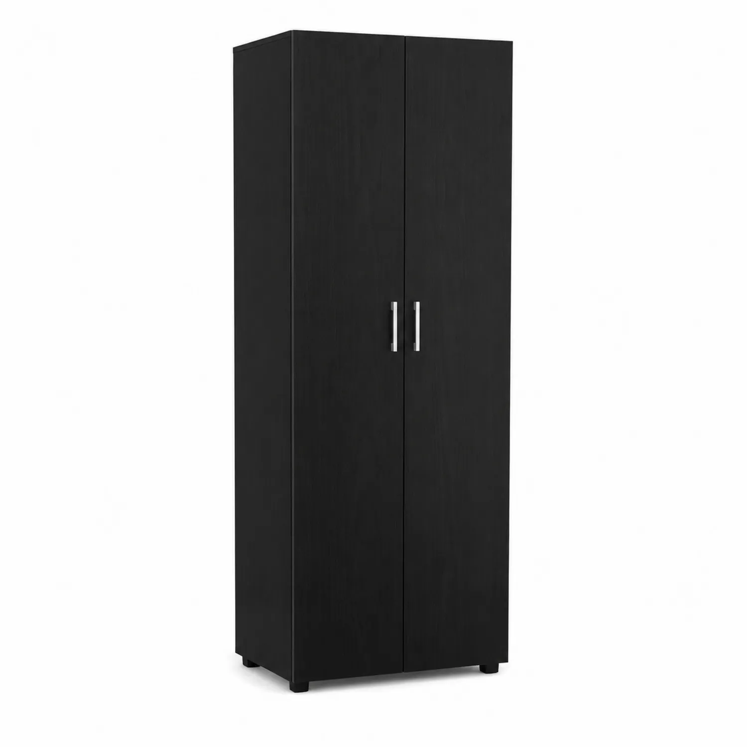 Armario de dos puertas de aglomerado negro 180x60x40 cm