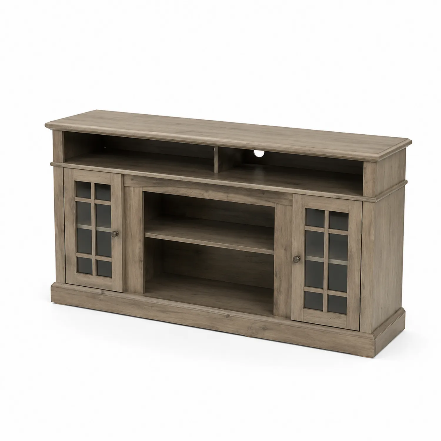 Mueble de TV de Madera con Puertas de Vidrio 150 cm