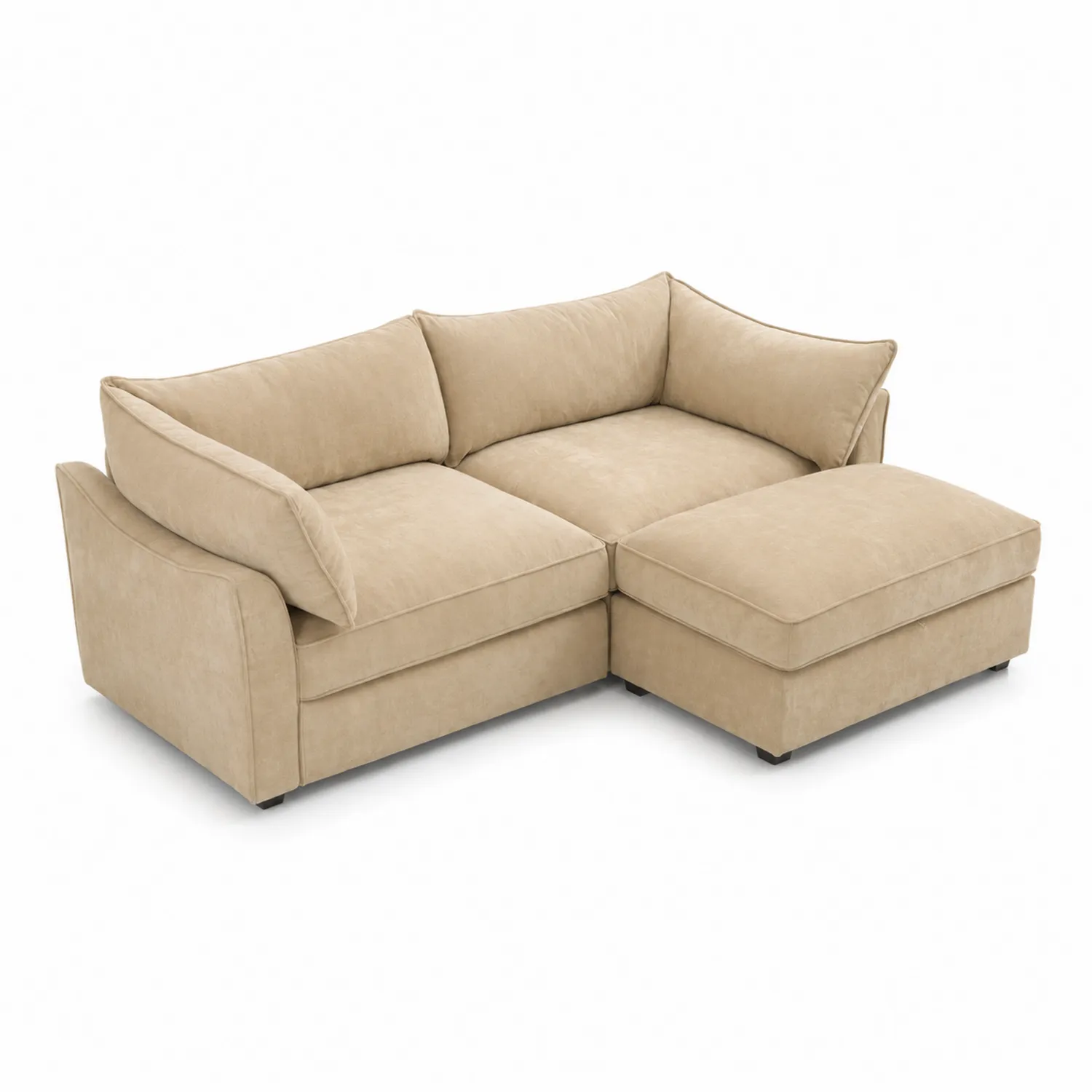 Sofá modular esquinero tela microfibra beige 215 cm