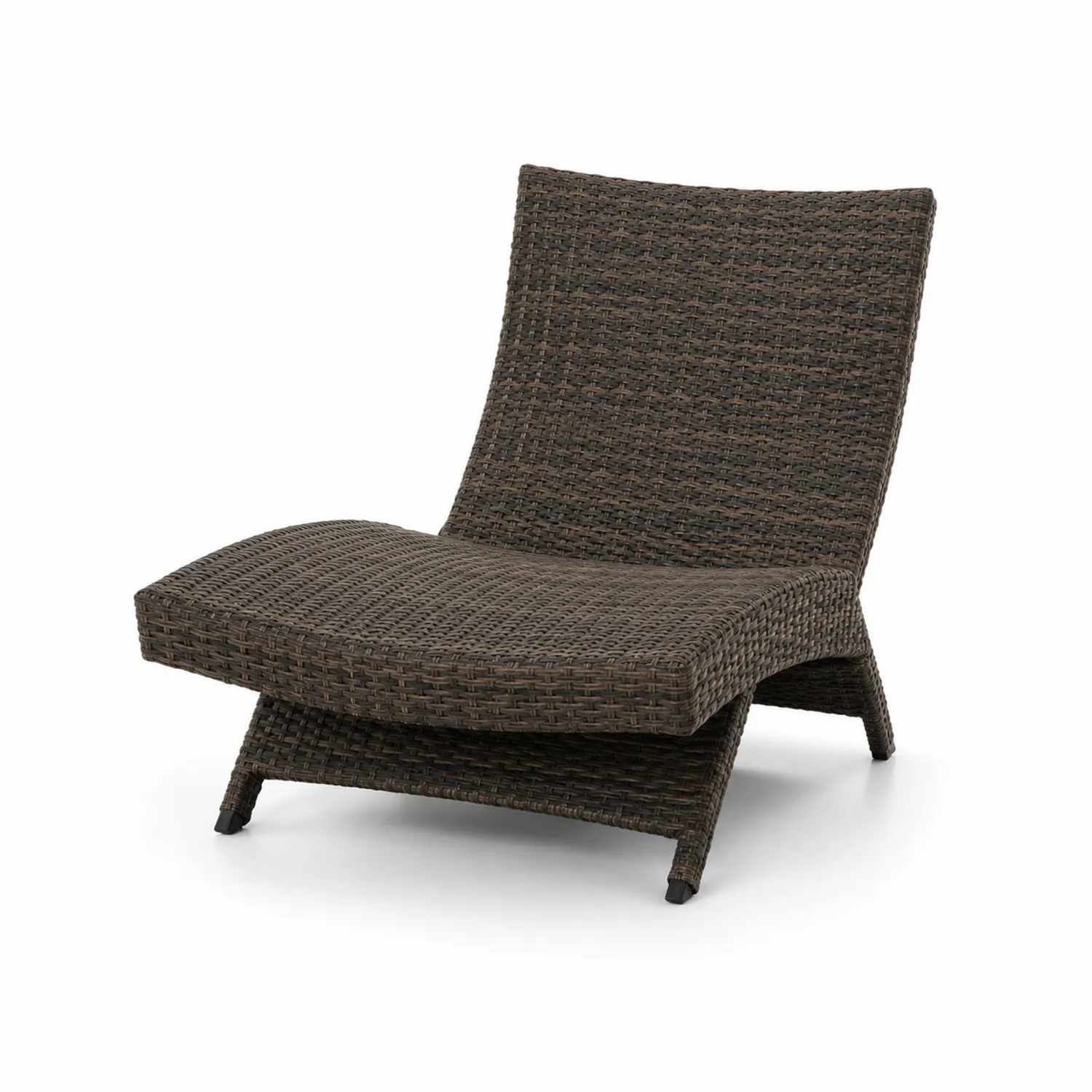 Tumbona de Ratán Sintético Marrón para Exterior