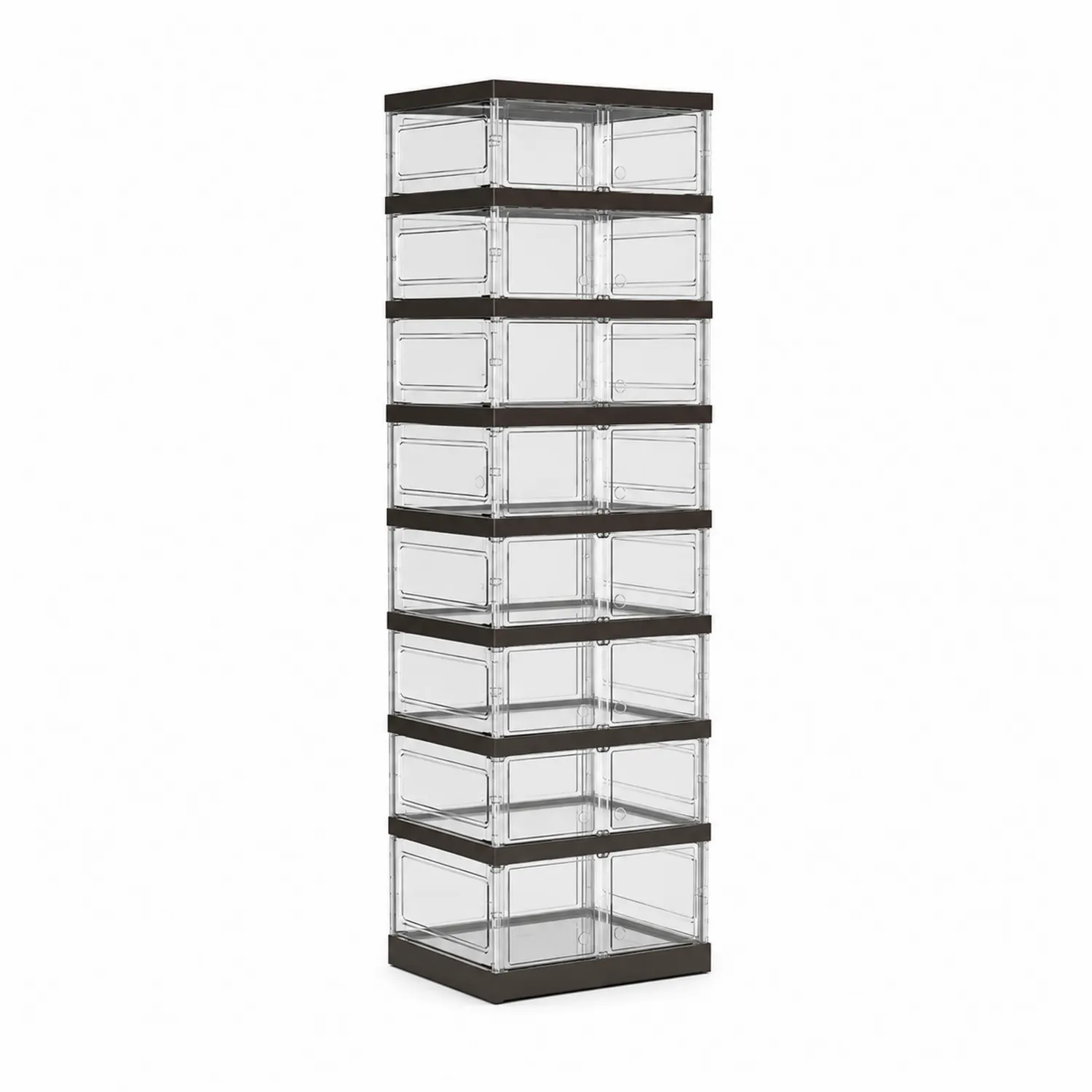 Torre organizadora de zapatos de acrílico y MDF