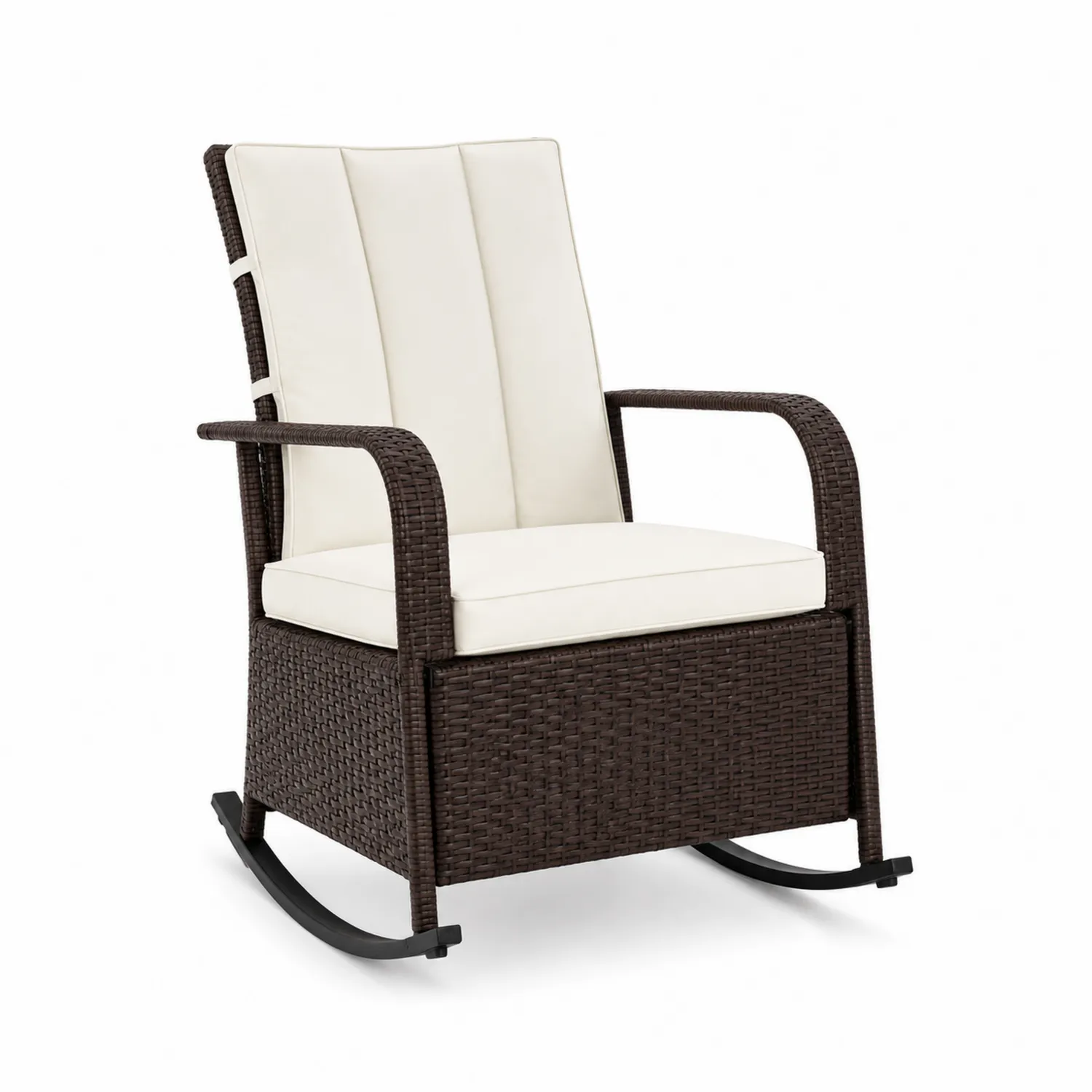 Sillón balancín de Ratán con Cojines Crema