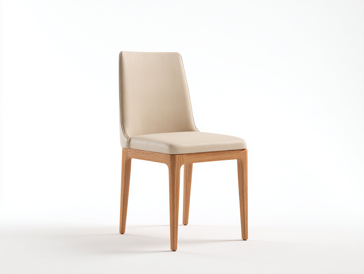 Chaise de salle à manger bois massif 50x55x85 cm - beige-bois naturel - pour salle à manger design moderne-Faloabode