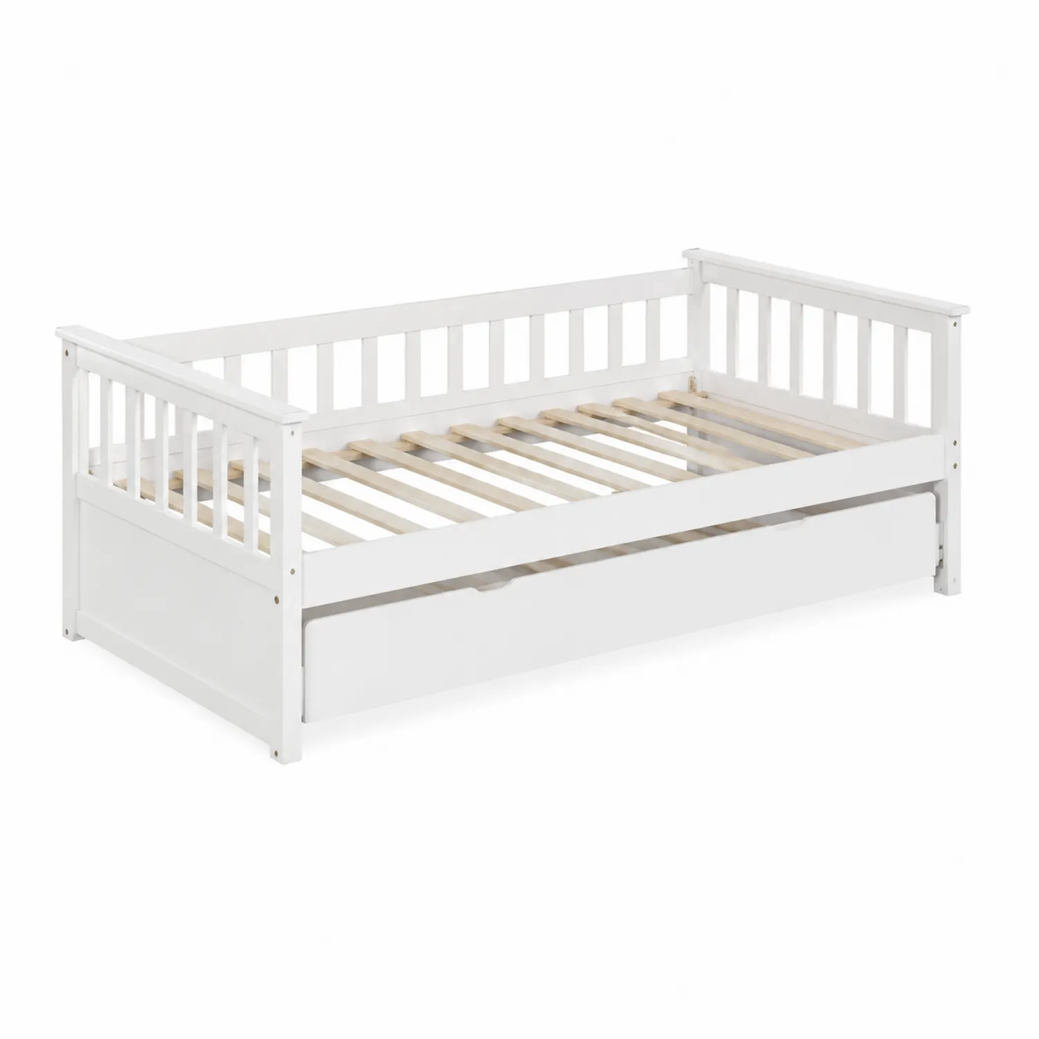 Letto Divano Singolo in Legno Bianco con Cassetto-sovmoria
