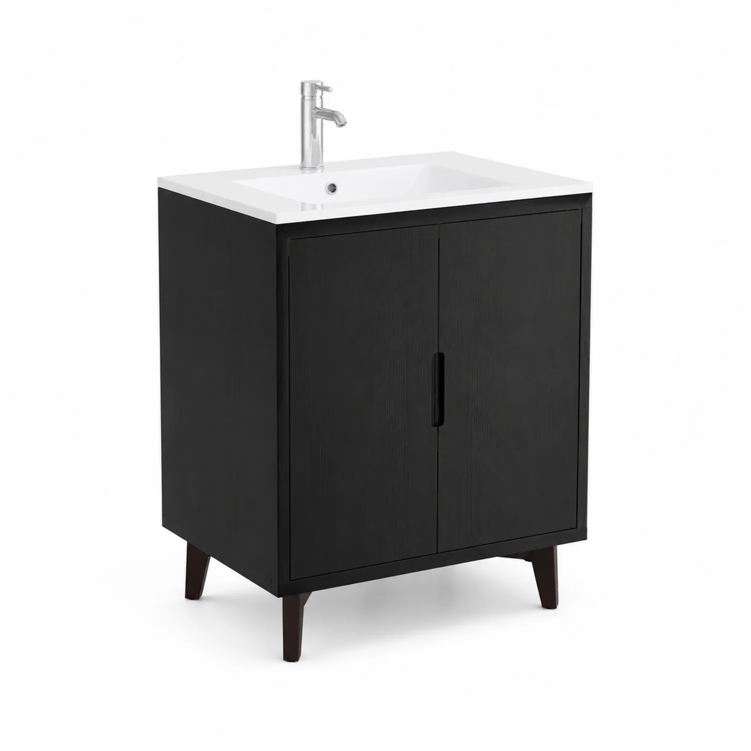 Mobile lavabo in MDF e ceramica nero 60x45x80 cm-sovmoria